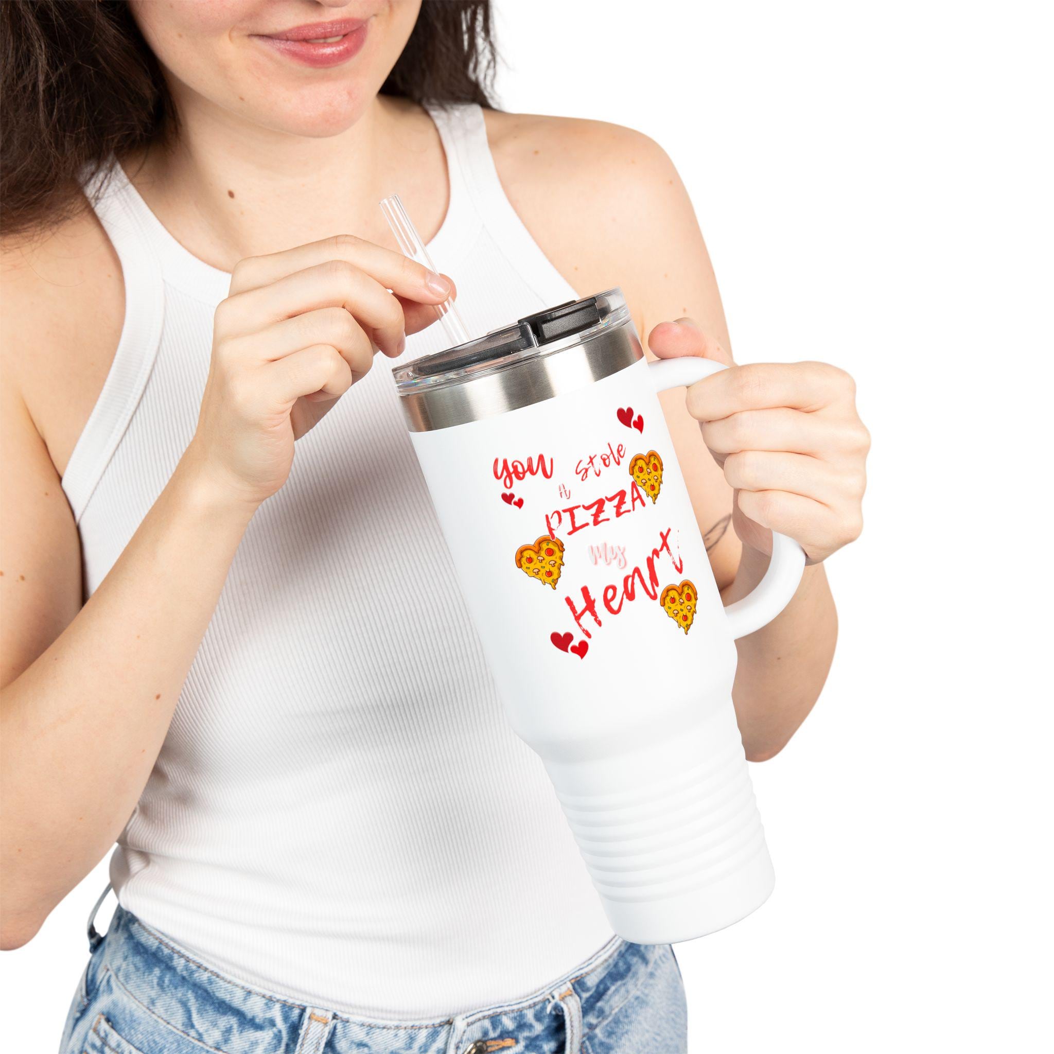You stole my pizza my heart Valentines Day Travel Mug 40oz | Valentine Day Tumbler | Foodie Tumbler |