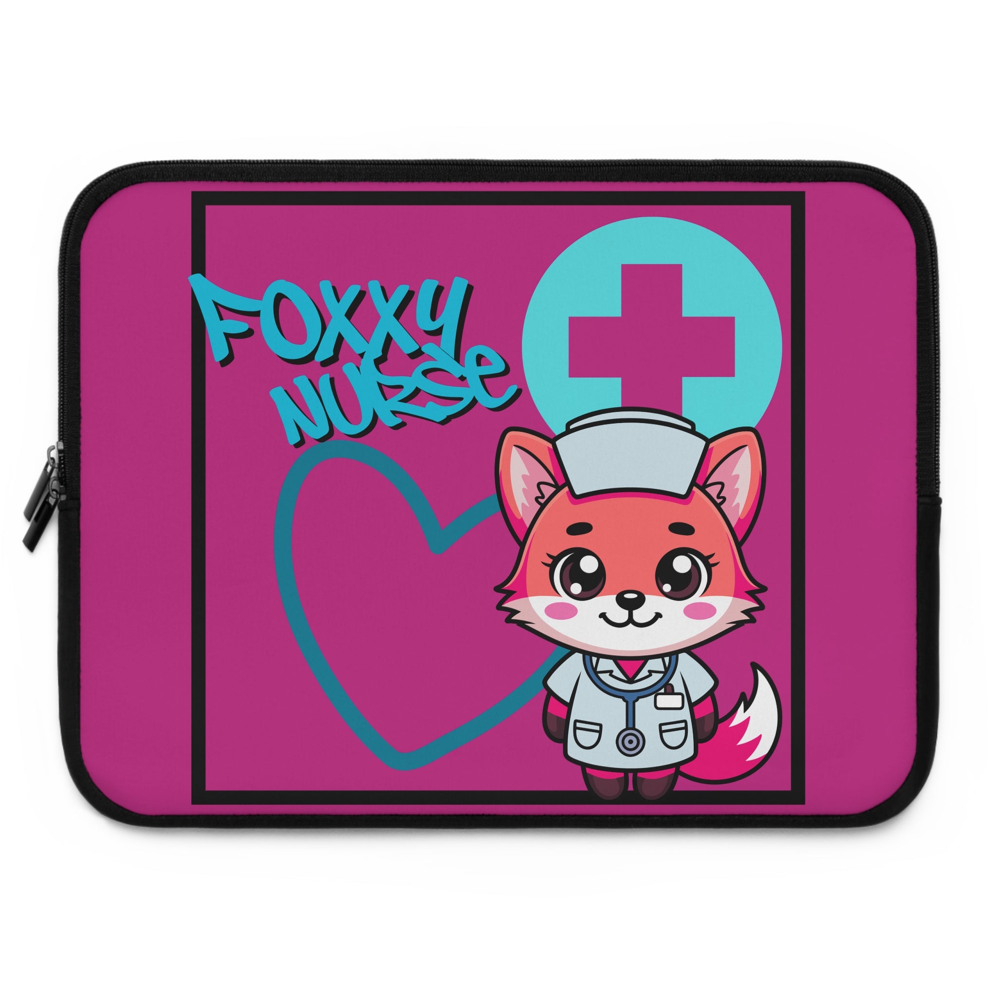 Foxxy Nurse Laptop Sleeve(Light Blue|Pink|)|Laptop/Tablet Case for Nurses & Doctors| Tablet Sleeve For Medical Workers |Medical Symbol Protective Case for Nurses & EMTs
