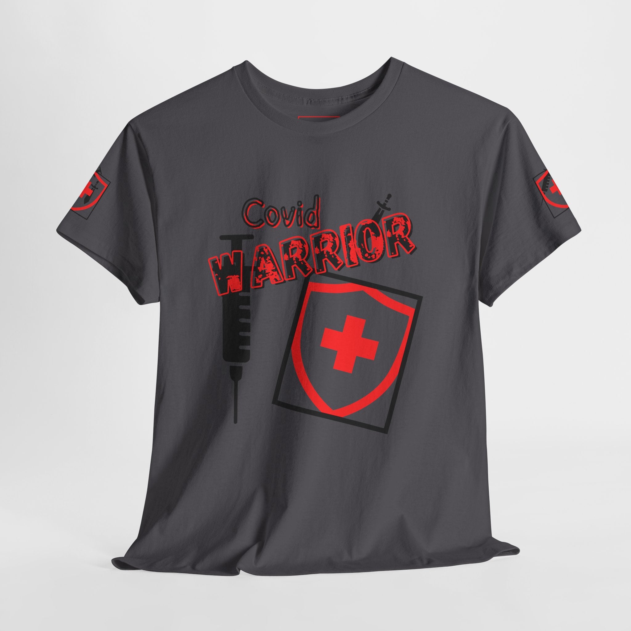 COVID Warrior Medical Staff T-Shirt(Red|Black) | Casual Medical T-Shirt| Nursing Tee | EMT Casual Shirt |