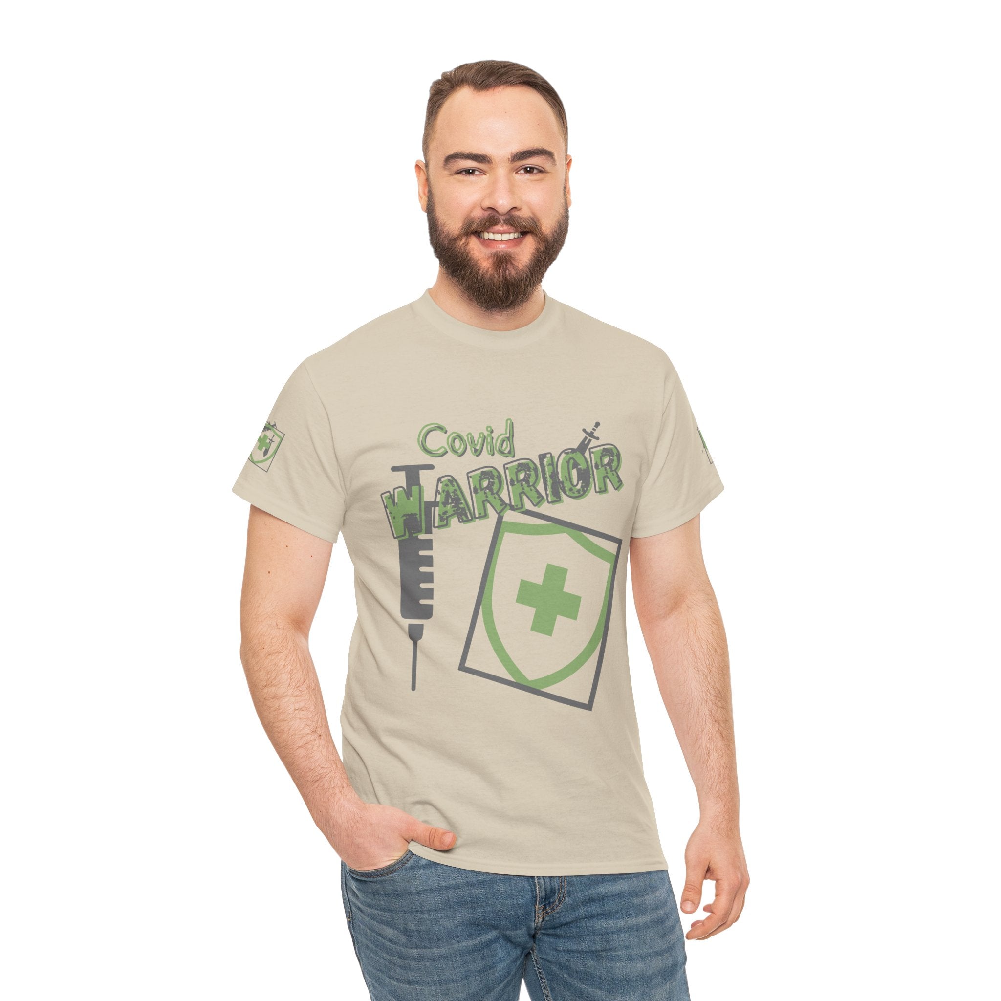 COVID Warrior Nurse & EMS T-Shirt(Green|Grey) | Medical Staff Tribute Tee | EMS Casual Tee |