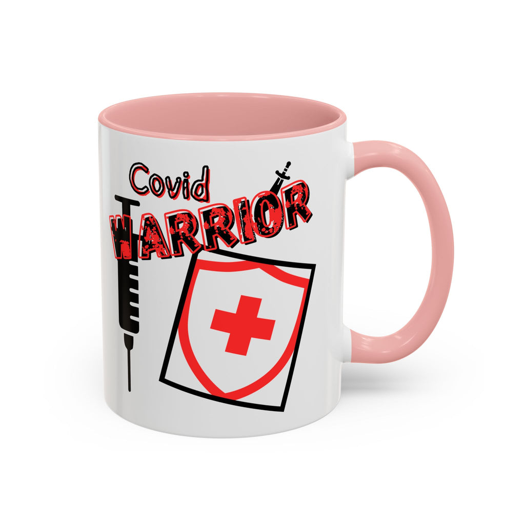 COVID Warrior Coffee Mug(Red|Black) | Vaccine Shield Accent Mug 11/15oz| Medical Staff Work Mug |
