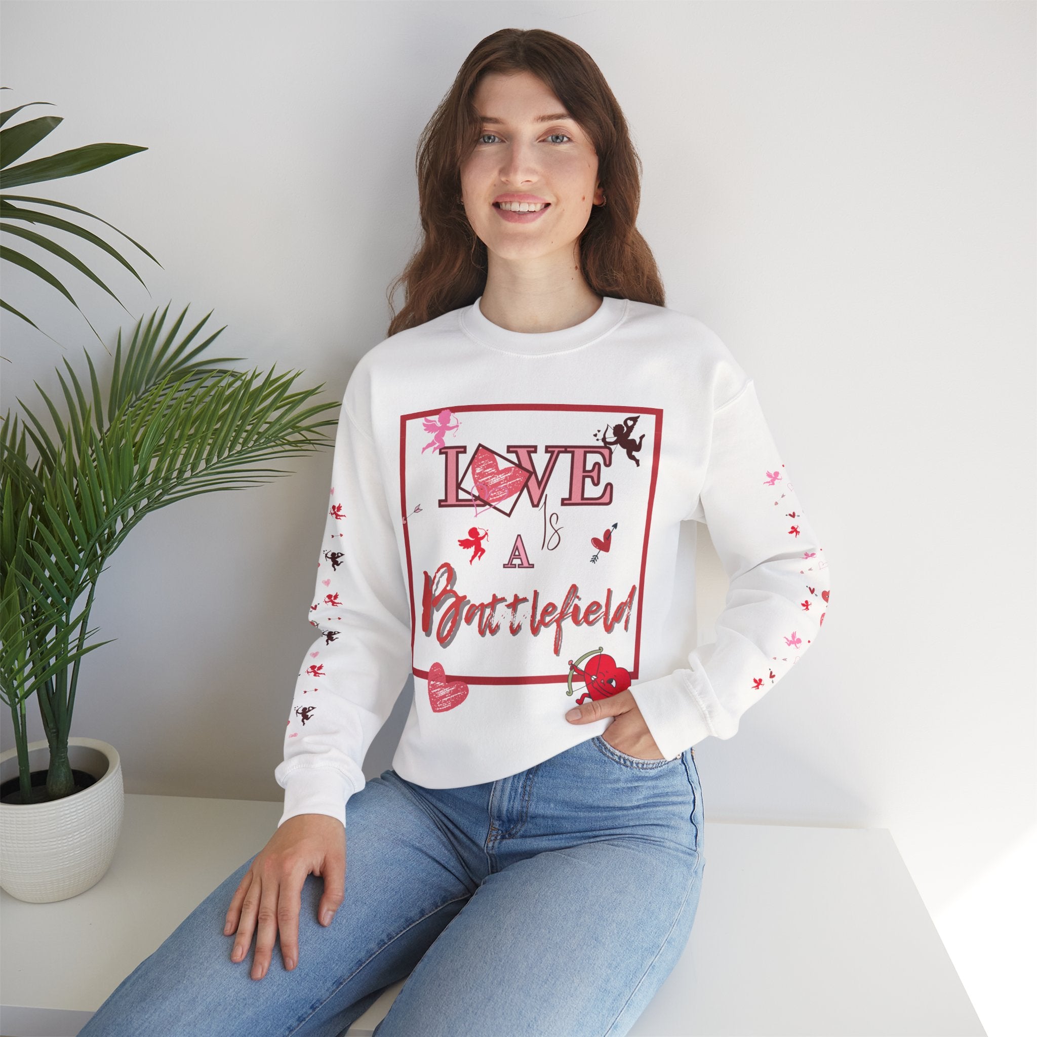 Love Is a Battlefield Valentines Day Sweatshirt  | Cupid Sweater | Heart Sweater | Valentines Day Sweatshirt |
