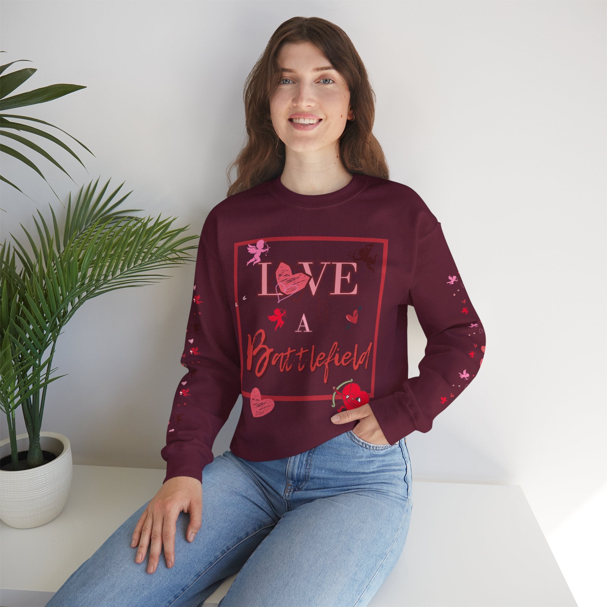 Love Is a Battlefield Valentines Day Sweatshirt  | Cupid Sweater | Heart Sweater | Valentines Day Sweatshirt |