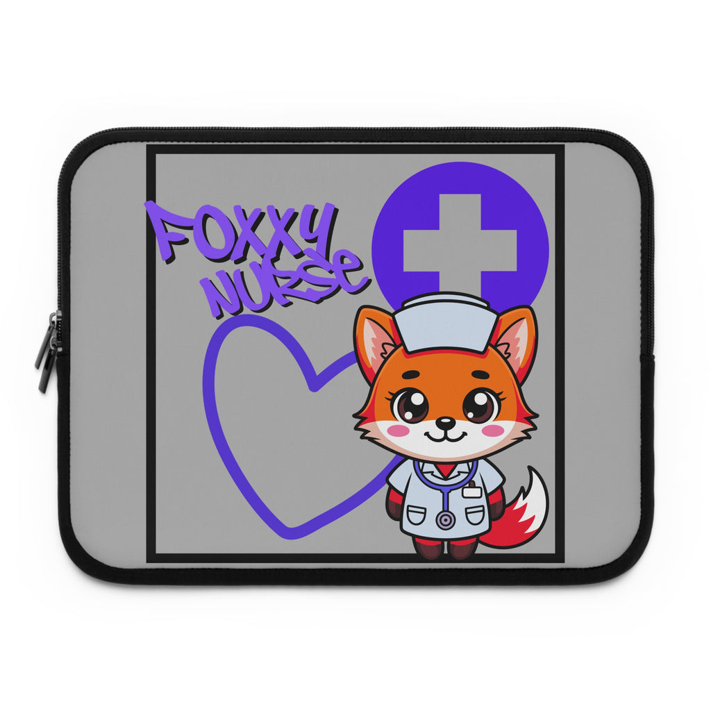 Foxxy Nurse Laptop Sleeve(Purple|Grey|)|Laptop/Tablet Case for Nurses & Doctors| Tablet Sleeve For Medical Workers |Medical Symbol Protective Case for Nurses & EMTs