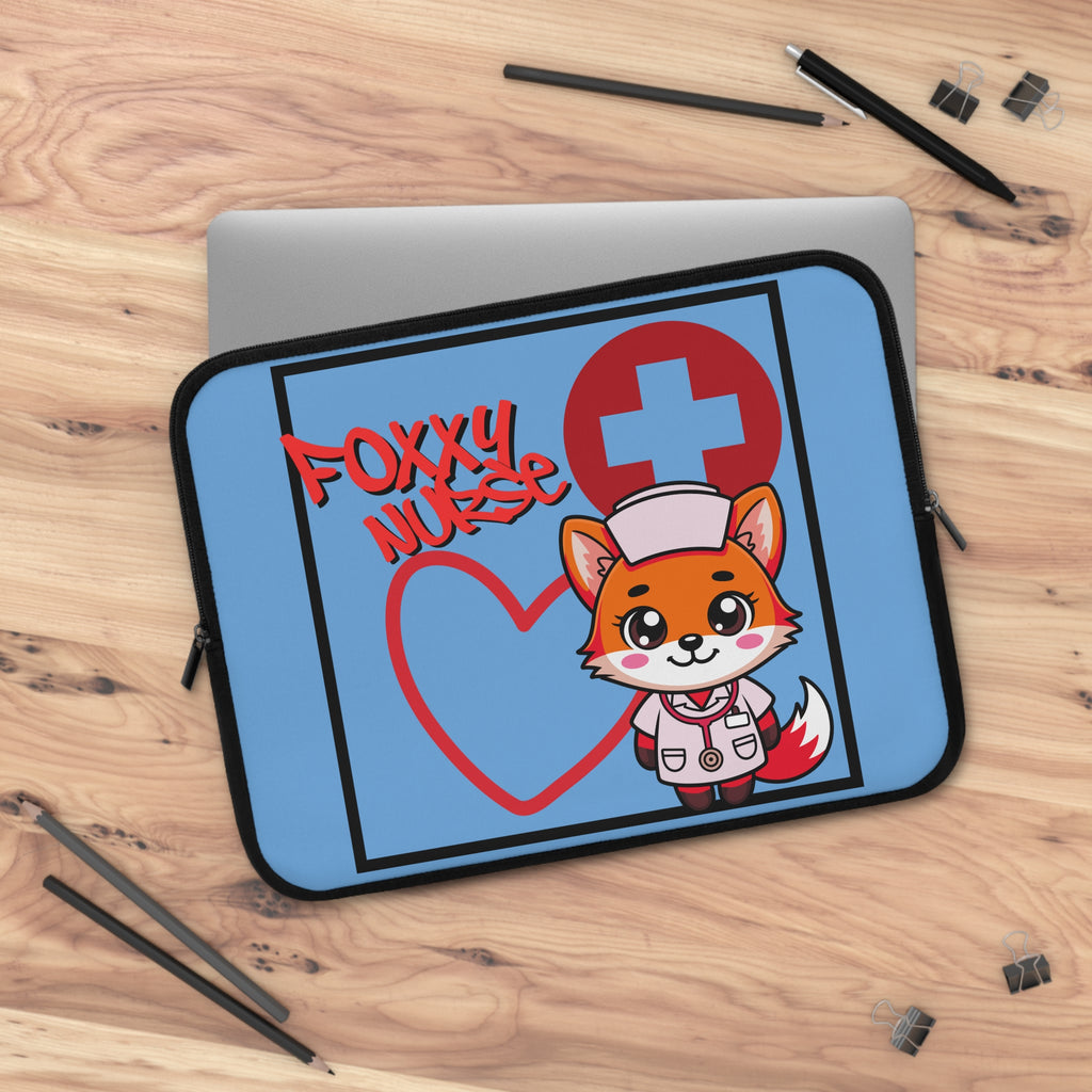 Foxxy Nurse Laptop Sleeve(Red|Light Blue|)|Laptop/Tablet Case for Nurses & Doctors| Tablet Sleeve For Medical Workers |Medical Symbol Protective Case for Nurses & EMTs