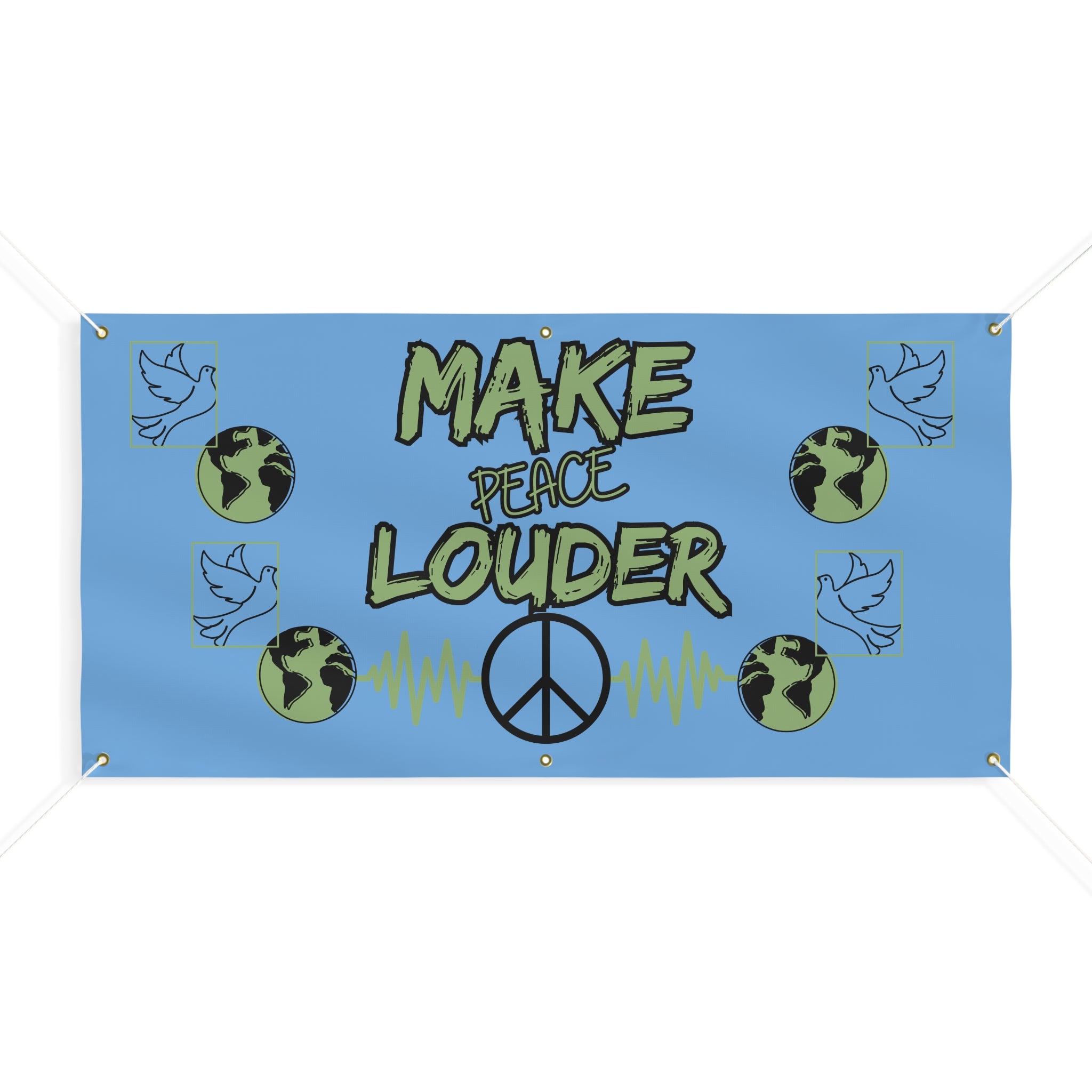 Make Peace Louder Banner | Peace & Unity Protest Sign | Activism Banner | Social Awareness Vinyl |