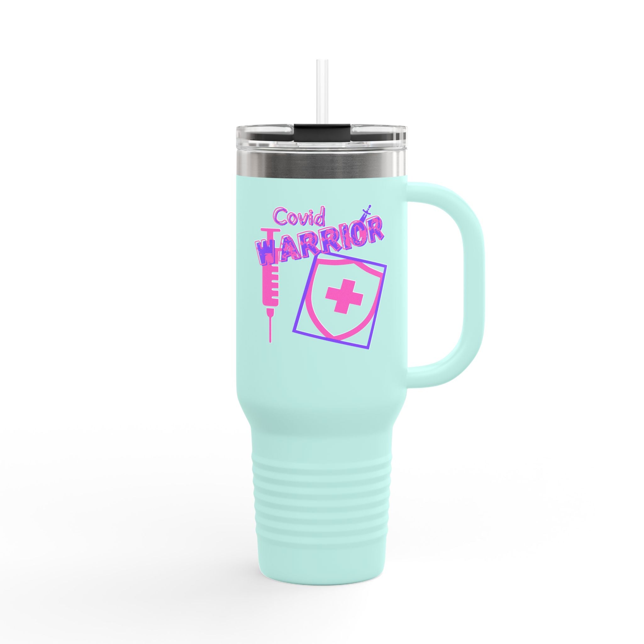 COVID Warrior 40oz Insulated Travel Mug | Travel Mug for Medical Professionals | Hospital Work Mug |