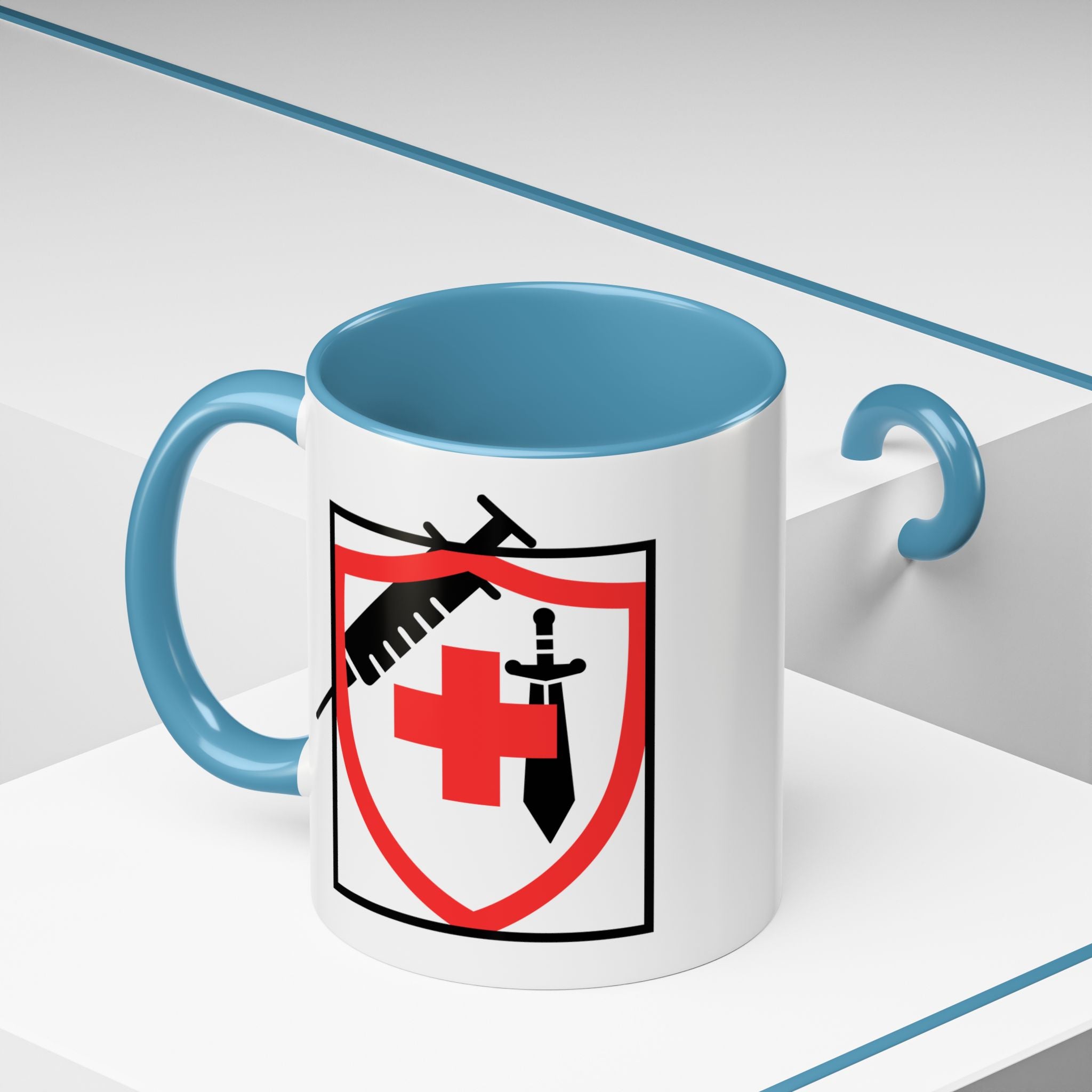 COVID Warrior Coffee Mug(Red|Black) | Vaccine Shield Accent Mug 11/15oz| Medical Staff Work Mug |