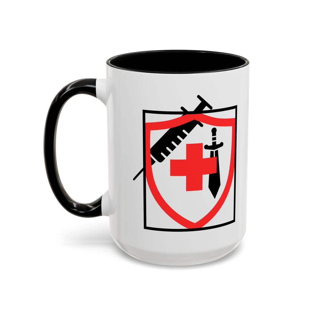 COVID Warrior Coffee Mug(Red|Black) | Vaccine Shield Accent Mug 11/15oz| Medical Staff Work Mug |