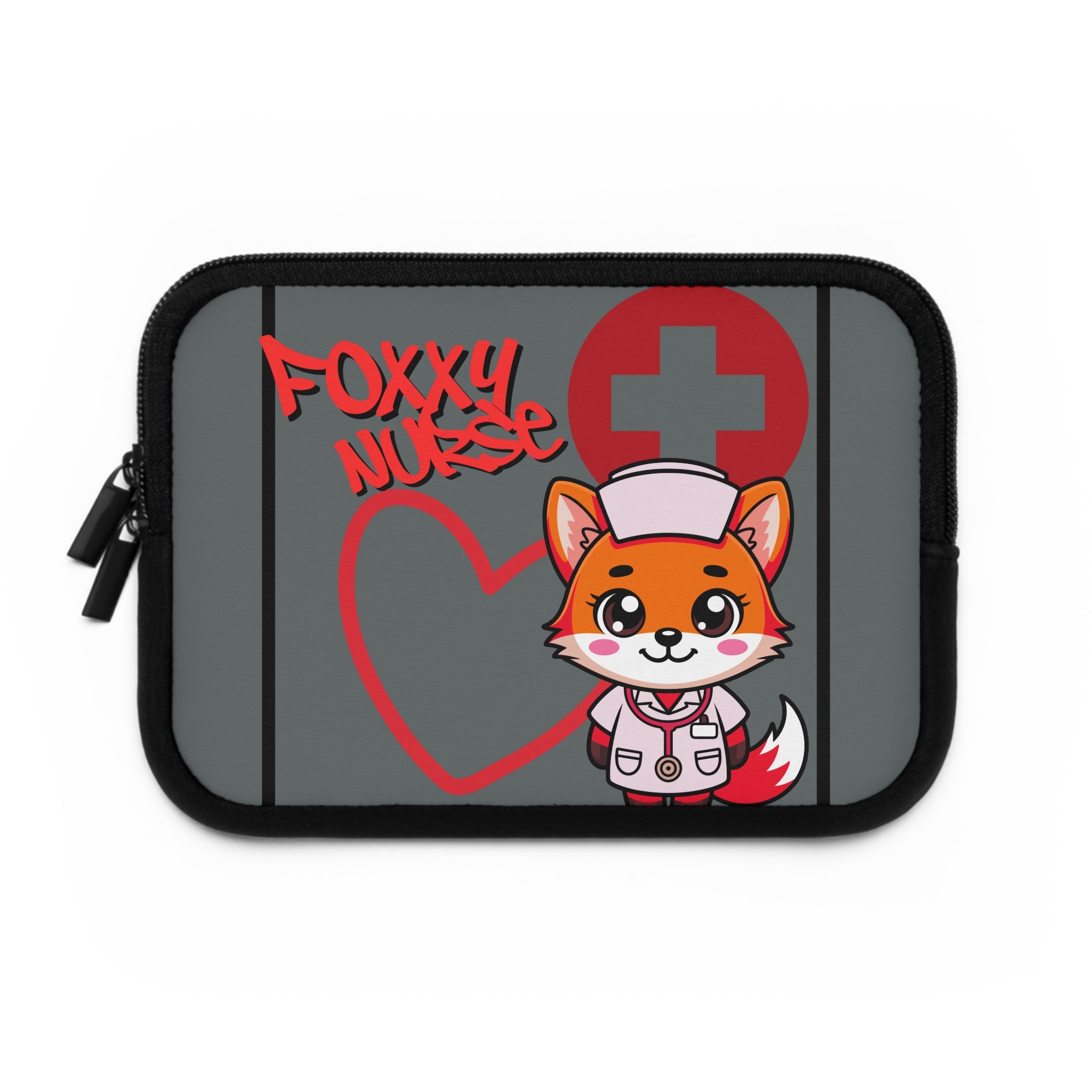 Foxxy Nurse Laptop Sleeve(Red|Grey|)|Laptop/Tablet Case for Nurses & Doctors| Tablet Sleeve For Medical Workers |Medical Symbol Protective Case for Nurses & EMTs