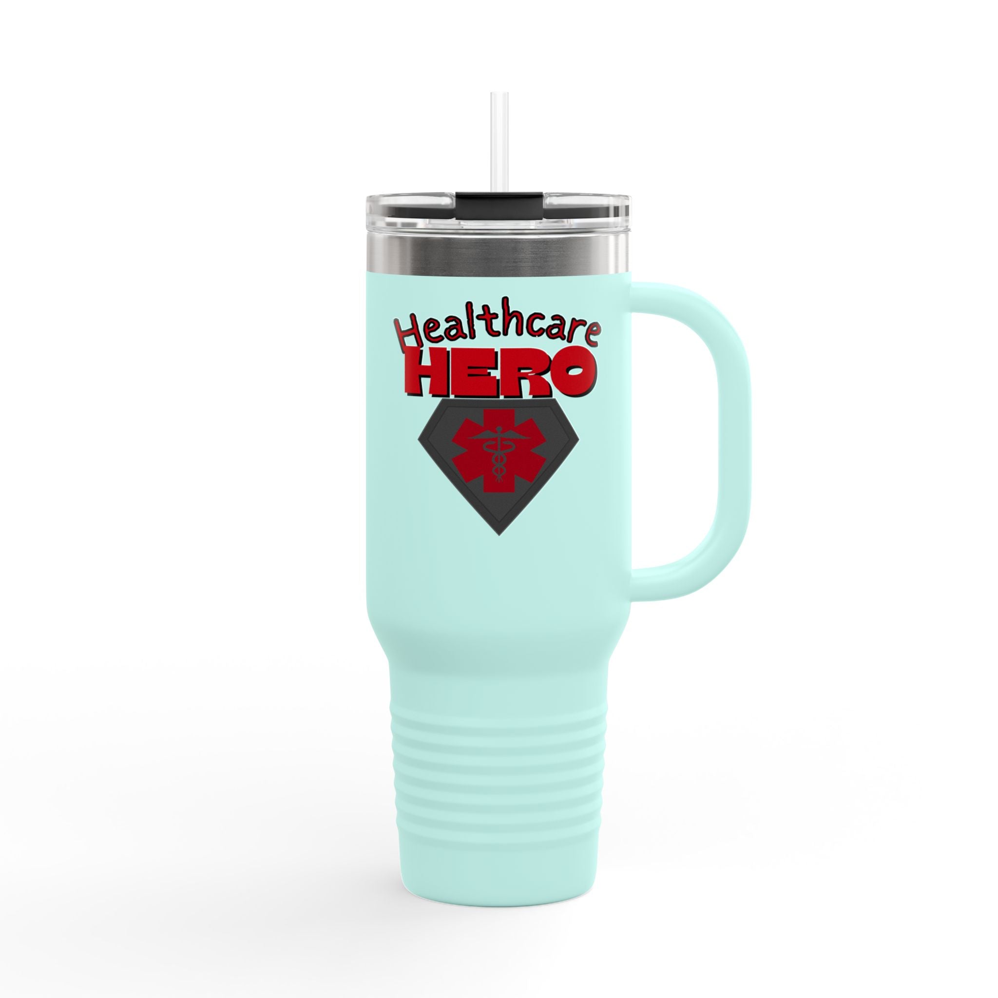 Healthcare Hero 40oz Insulated Travel Mug(Red|Black)| Travel Mug For Medical Workers | EMS Travel Mug | Healthcare Mug |