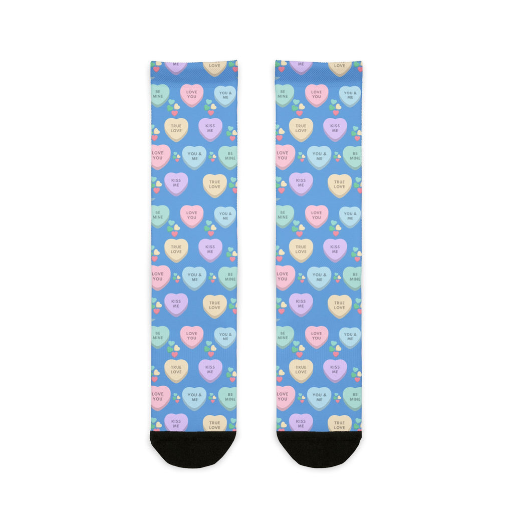Candy Kisses Valentines Day Crew Socks | Heart Socks | Candy Socks |