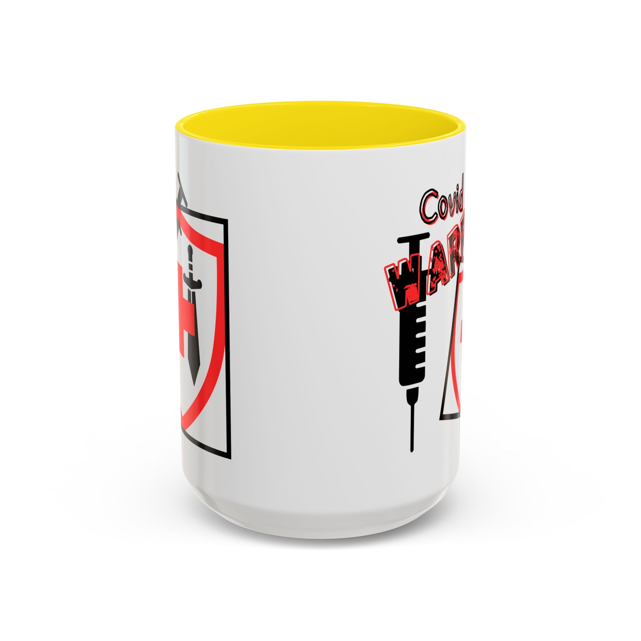 COVID Warrior Coffee Mug(Red|Black) | Vaccine Shield Accent Mug 11/15oz| Medical Staff Work Mug |
