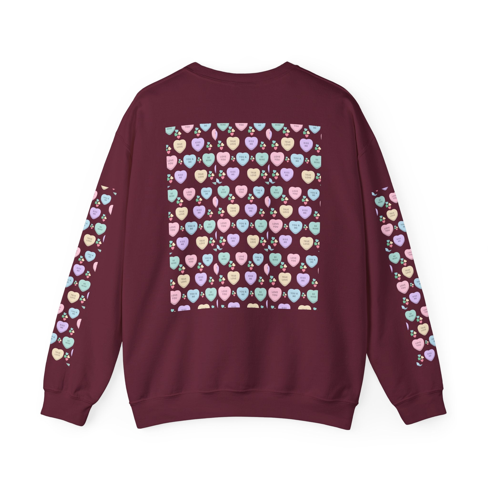 Candy Kisses Valentines Day Crewneck Sweatshirt | Heart Sweater | Candy Sweater |