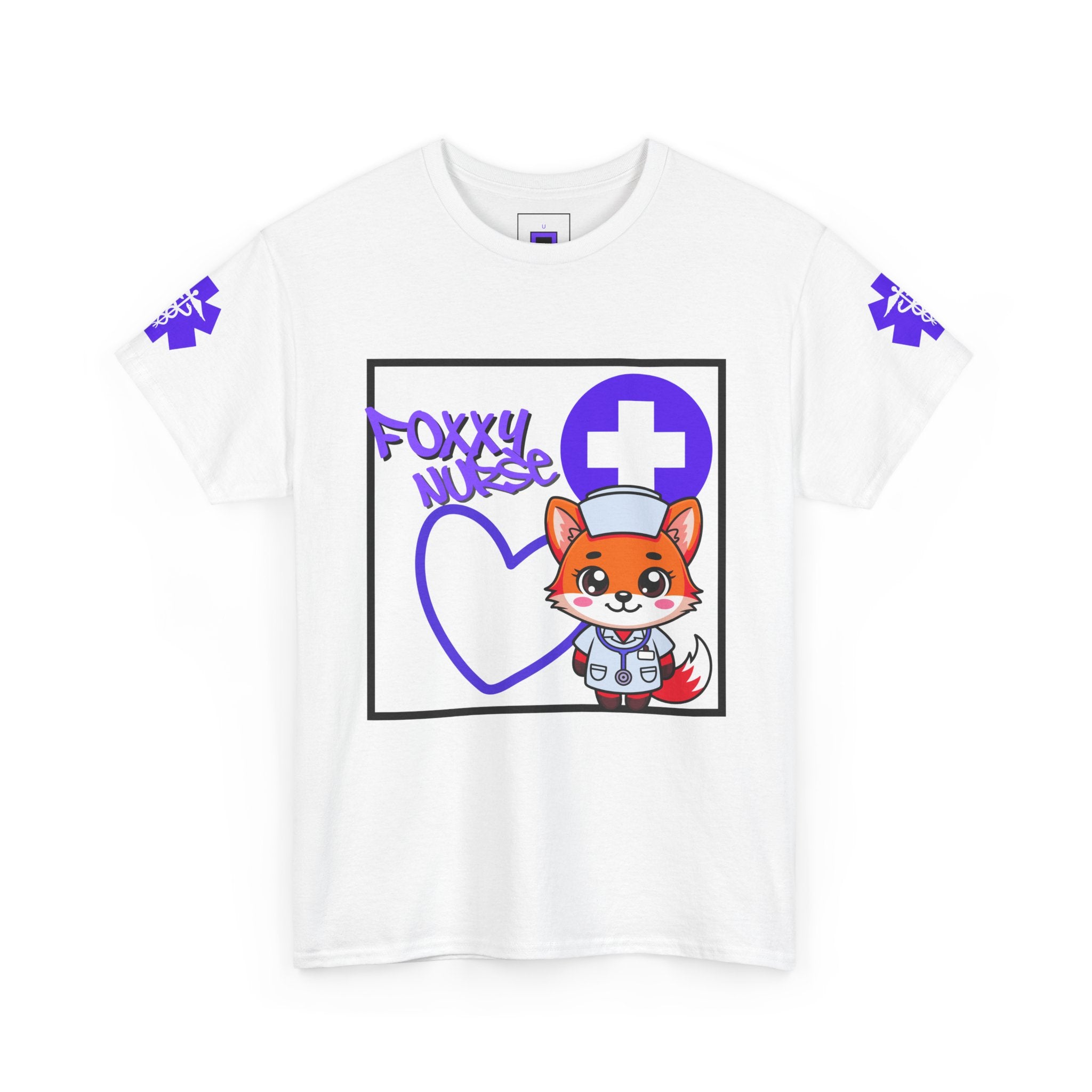 Foxxy Nurse Medical T‑Shirt(Purple)|Cute Medical for Nurses & Healthcare Staff| Cute Nursing Tee |