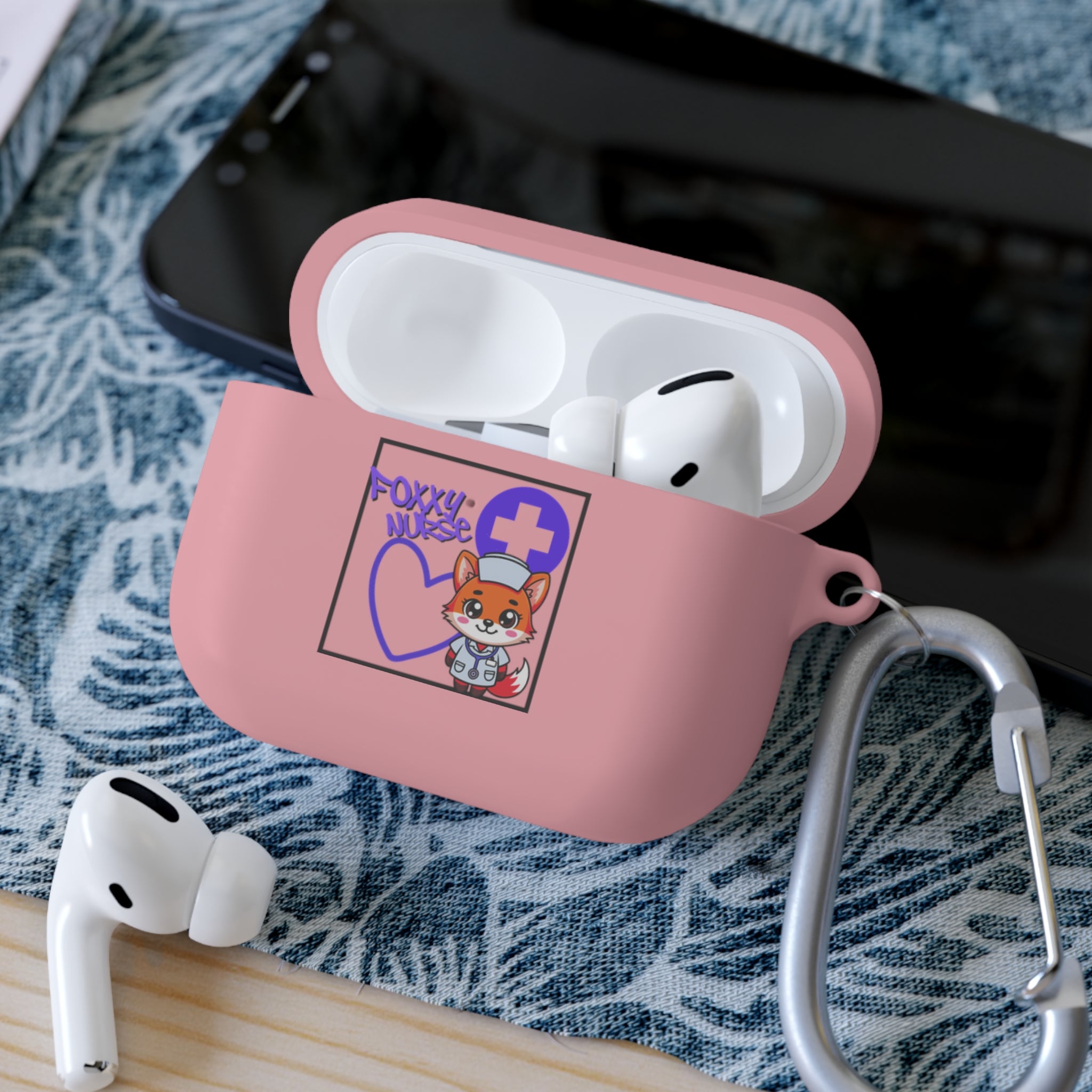 Foxxy Nurse AirPods/Pro Case(Purple)| Nurse EMT Cute Protective AirPodss Cover | Cute Nurse AirPods |