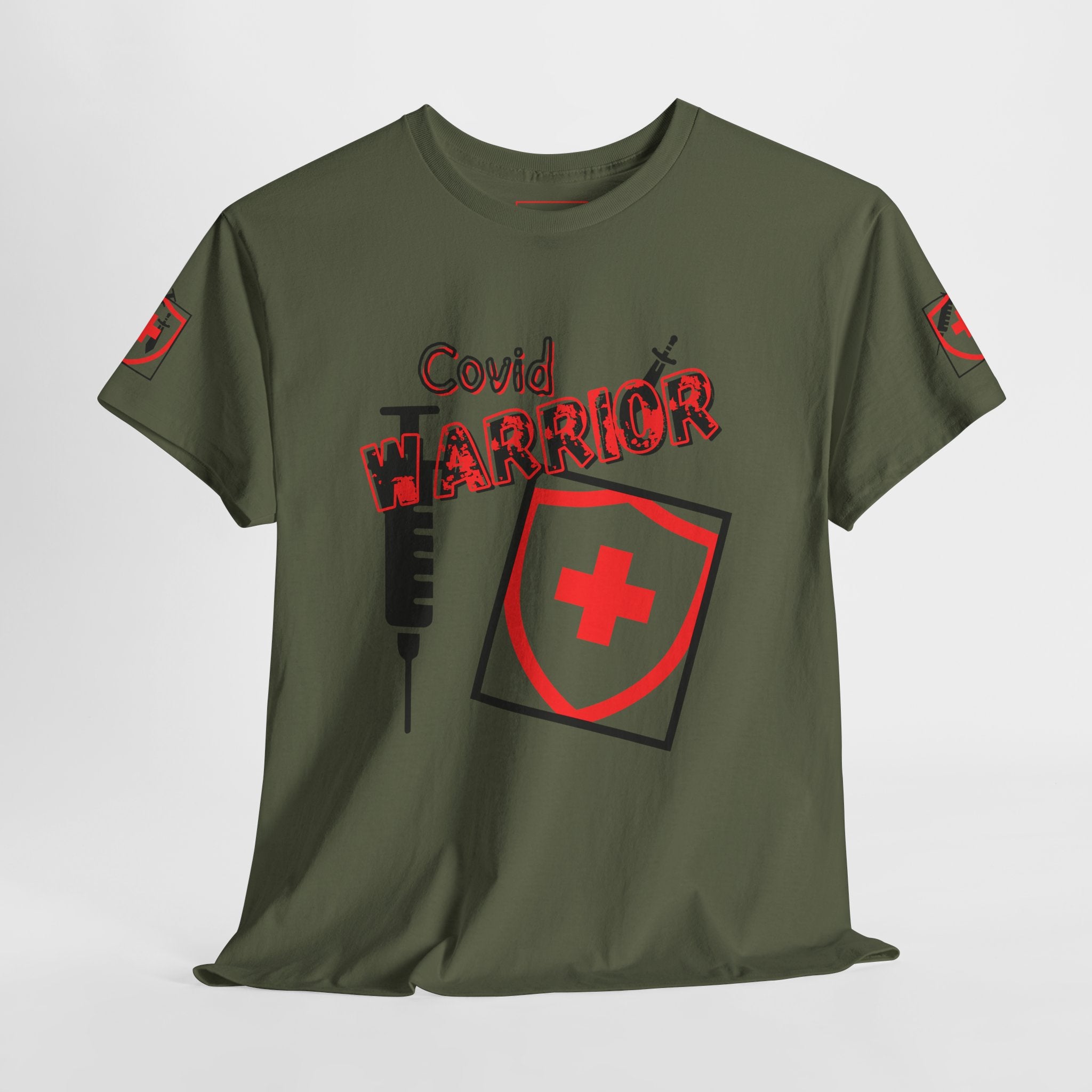 COVID Warrior Medical Staff T-Shirt(Red|Black) | Casual Medical T-Shirt| Nursing Tee | EMT Casual Shirt |
