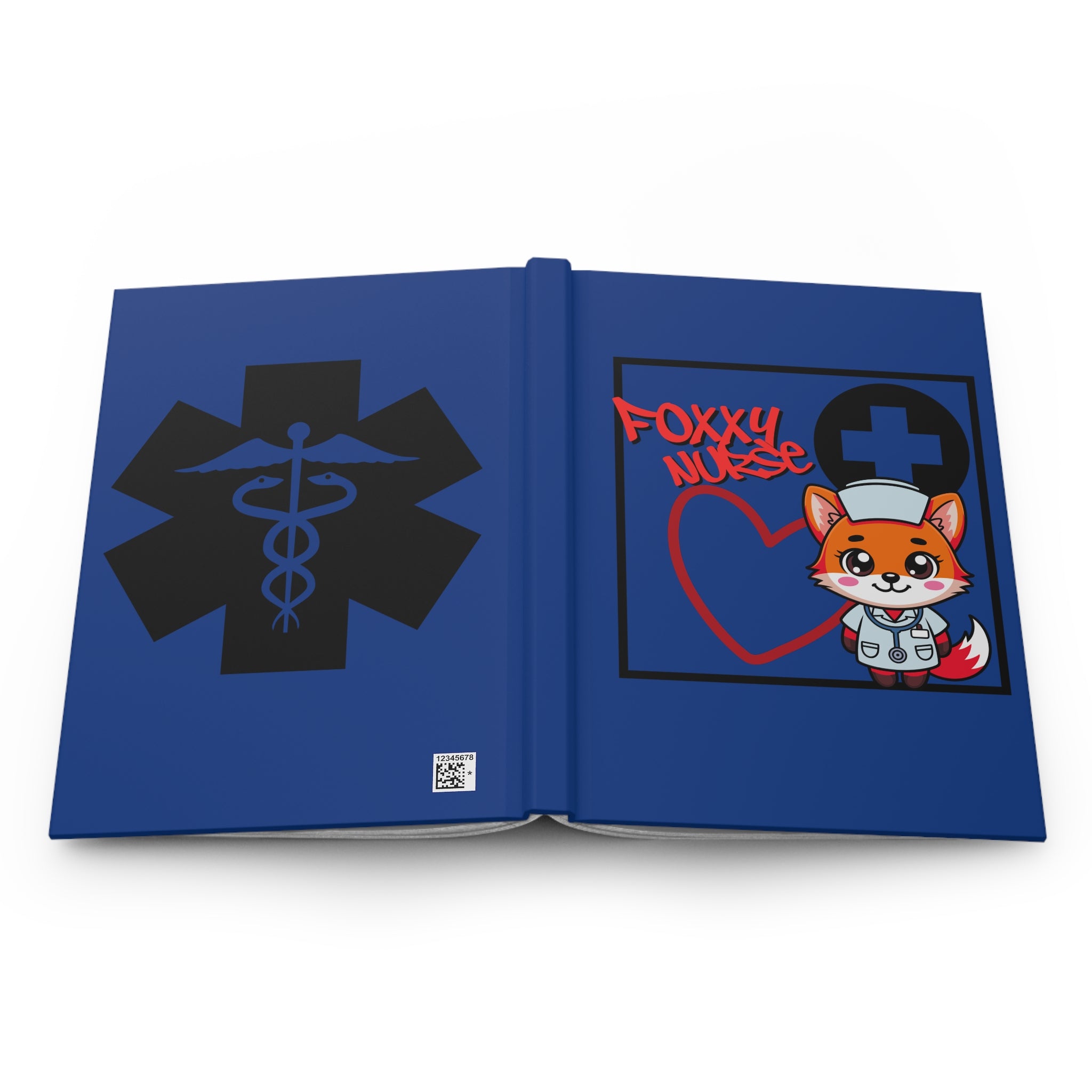 Foxxy Nurse Hardcover Journal(Red|Black|Blue)| Cute Nurse Gift for Healthcare Heroes | Cute Medical Journal |