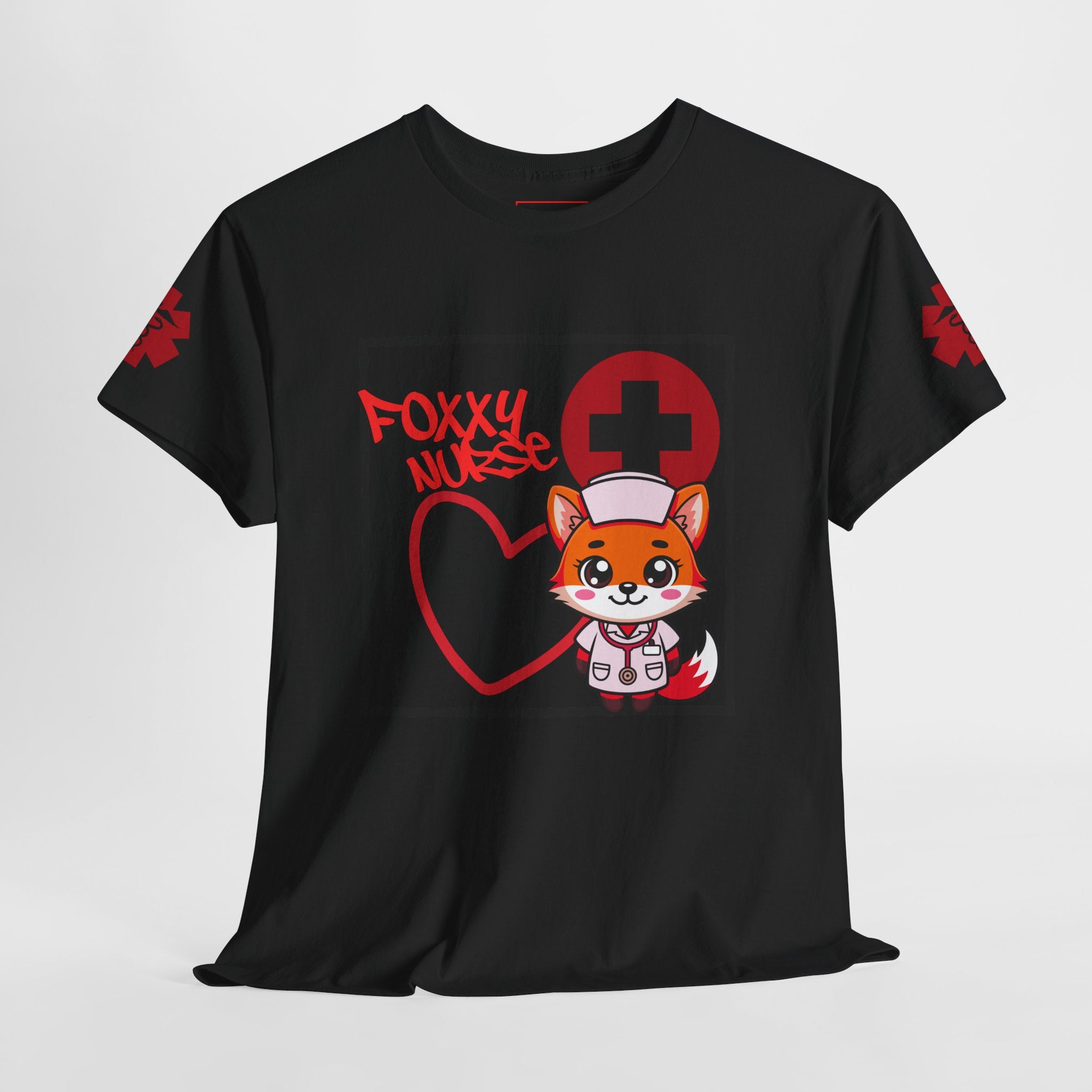 Foxxy Nurse Medical T‑Shirt(Red)|Cute Medical for Nurses & Healthcare Staff| Cute Nursing Tee |