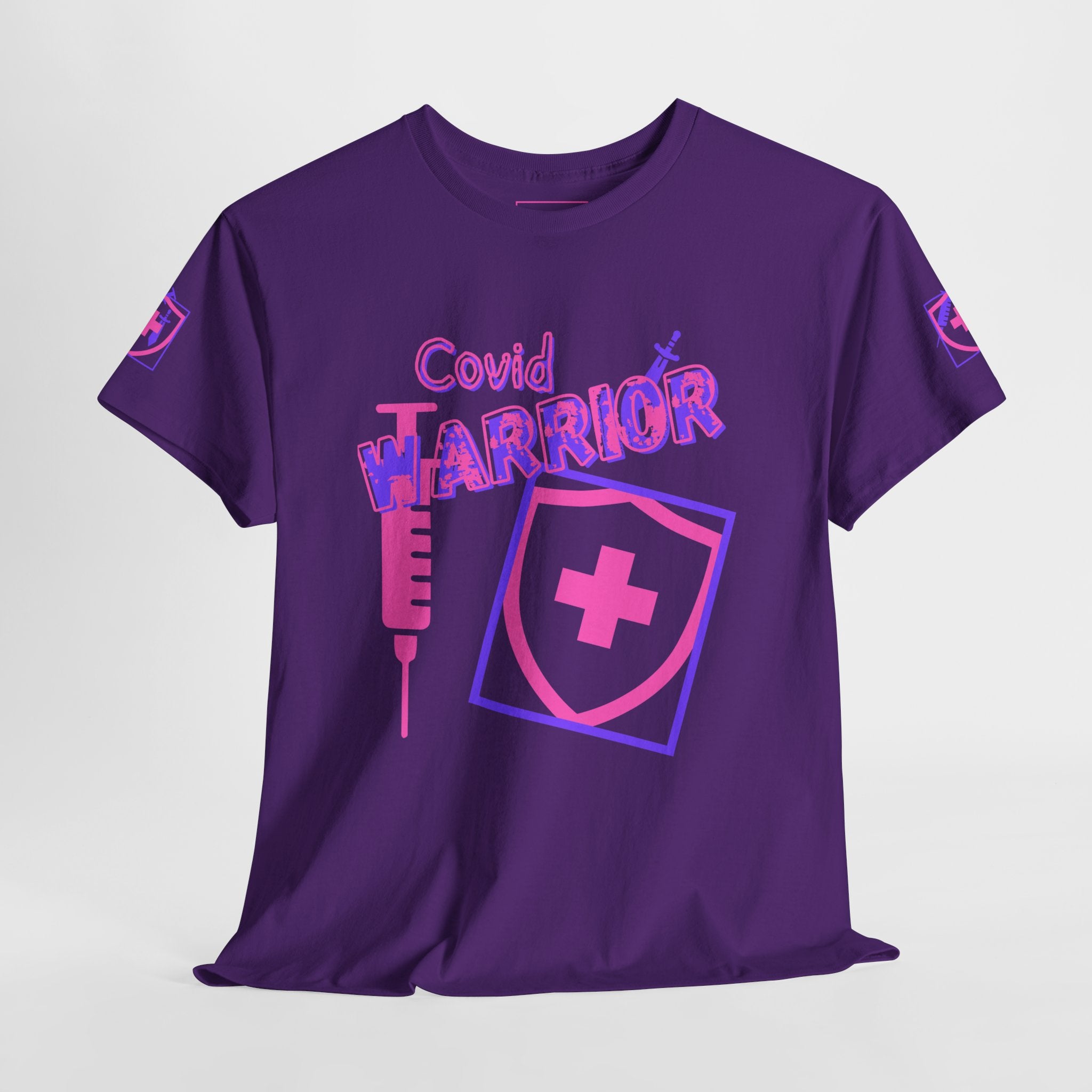 COVID Warrior Nurse & EMS T-Shirt(Pink|Purple) | Medical Staff Tribute Tee | EMS Casual Tee |