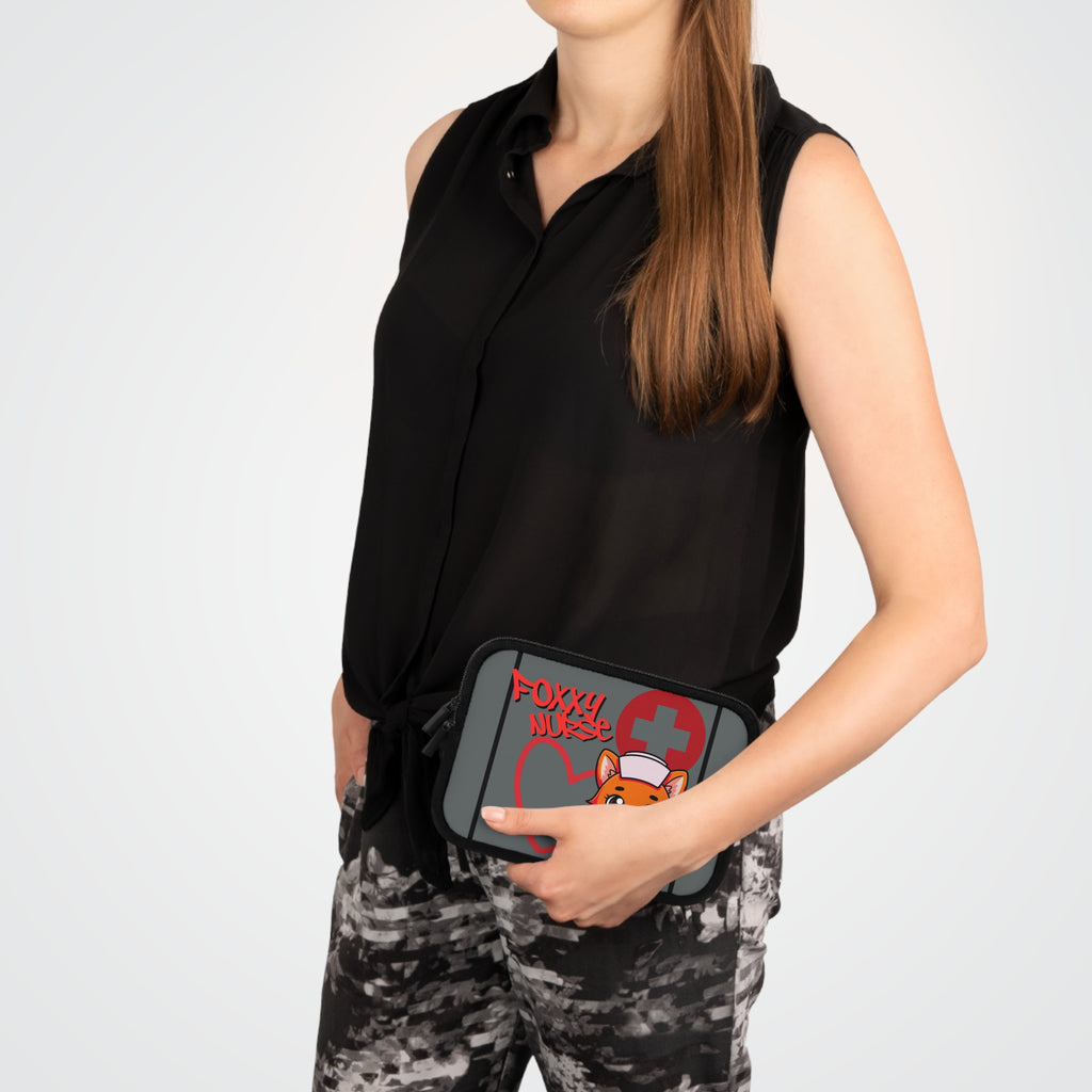 Foxxy Nurse Laptop Sleeve(Red|Grey|)|Laptop/Tablet Case for Nurses & Doctors| Tablet Sleeve For Medical Workers |Medical Symbol Protective Case for Nurses & EMTs