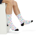 Conversation Heart Pattern Socks | Valentine's Candy Hearts Crew Socks