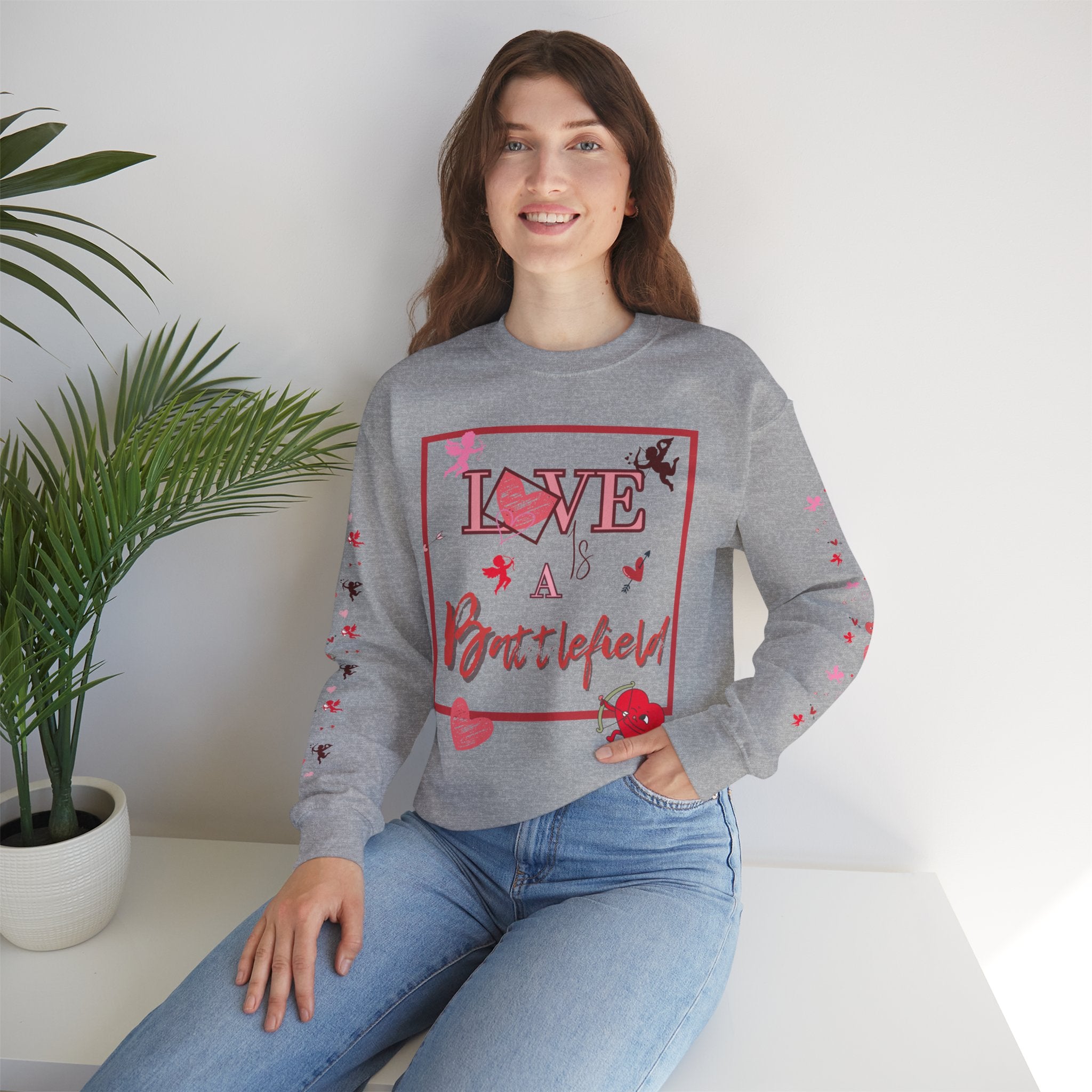 Love Is a Battlefield Valentines Day Sweatshirt  | Cupid Sweater | Heart Sweater | Valentines Day Sweatshirt |