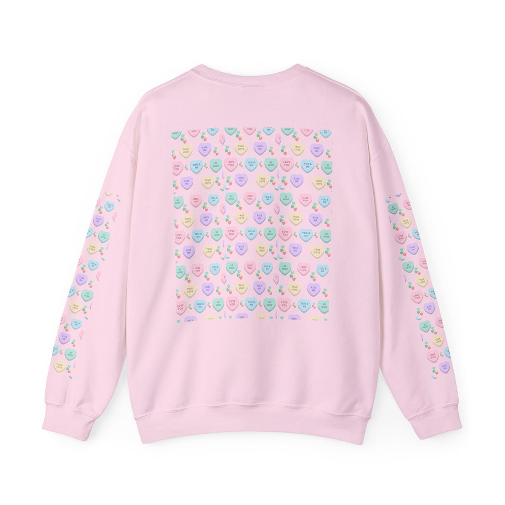 Candy Kisses Valentines Day Crewneck Sweatshirt | Heart Sweater | Candy Sweater |
