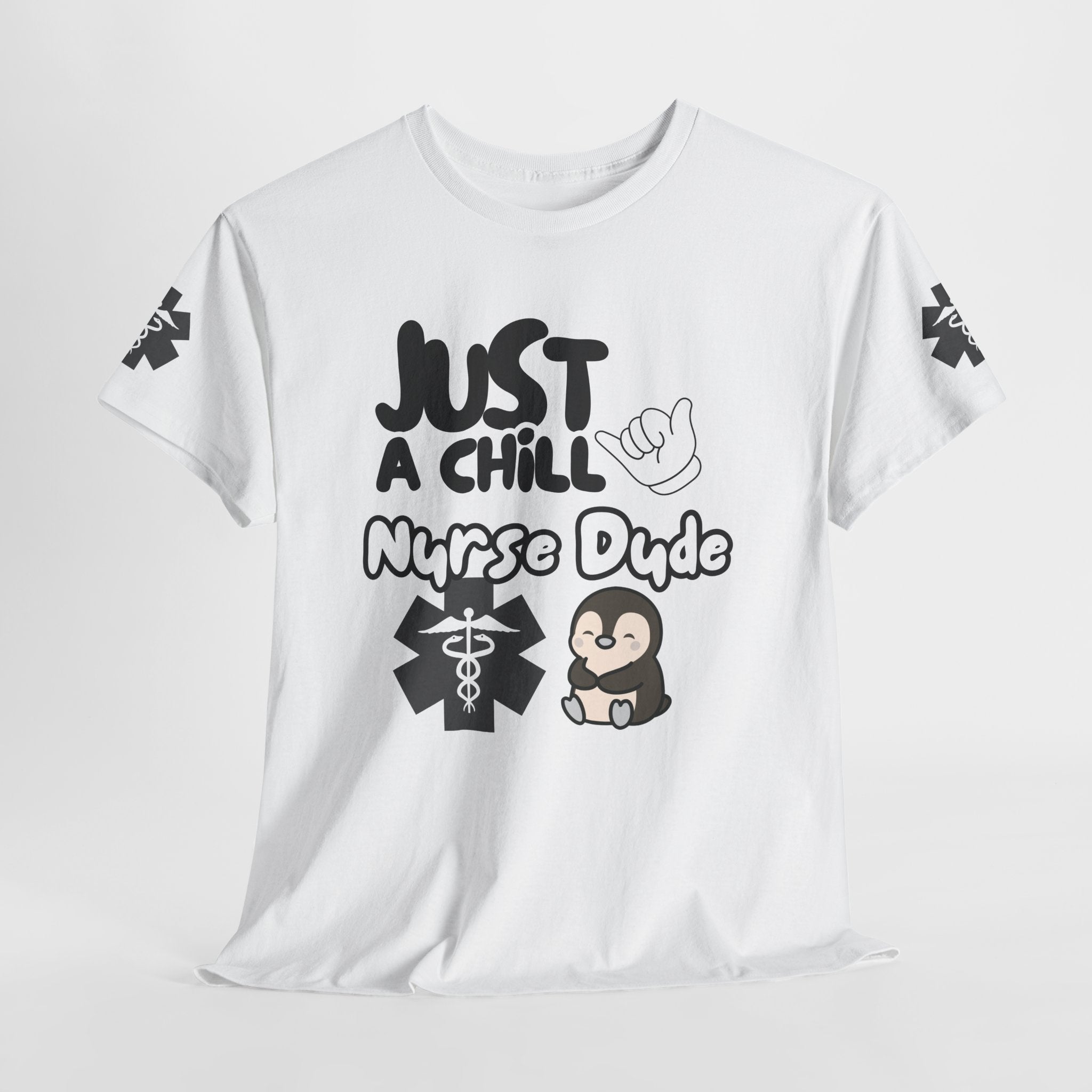 Chill Nurse Dude T‑Shirt(Black|White)| Cool EMT Medical Tee | Nursing Shirt For Men | Mens Medical Shirt|