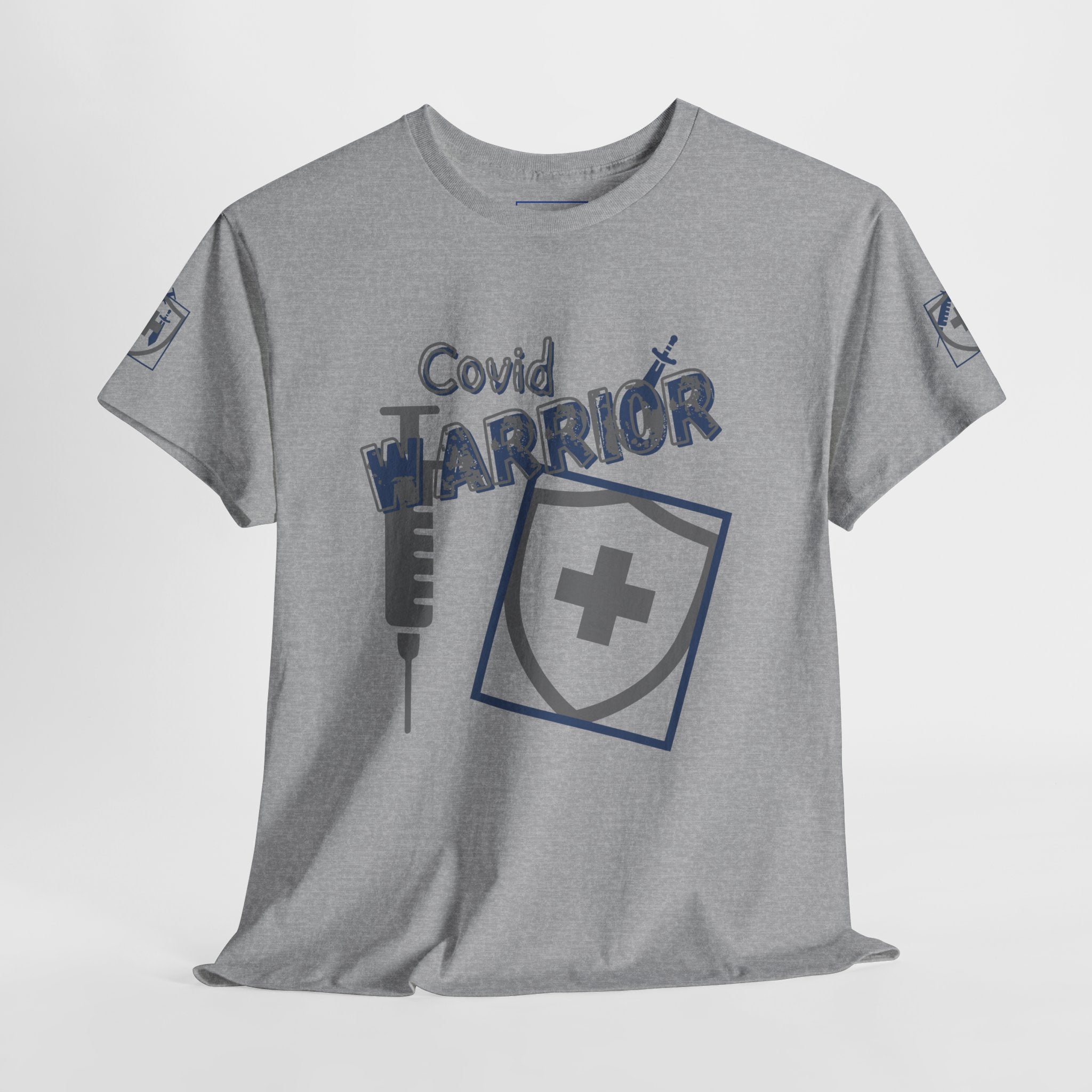 COVID Warrior Nurse & EMS T-Shirt(Blue|Grey) | Medical Staff Tribute Tee | EMS Casual Tee |
