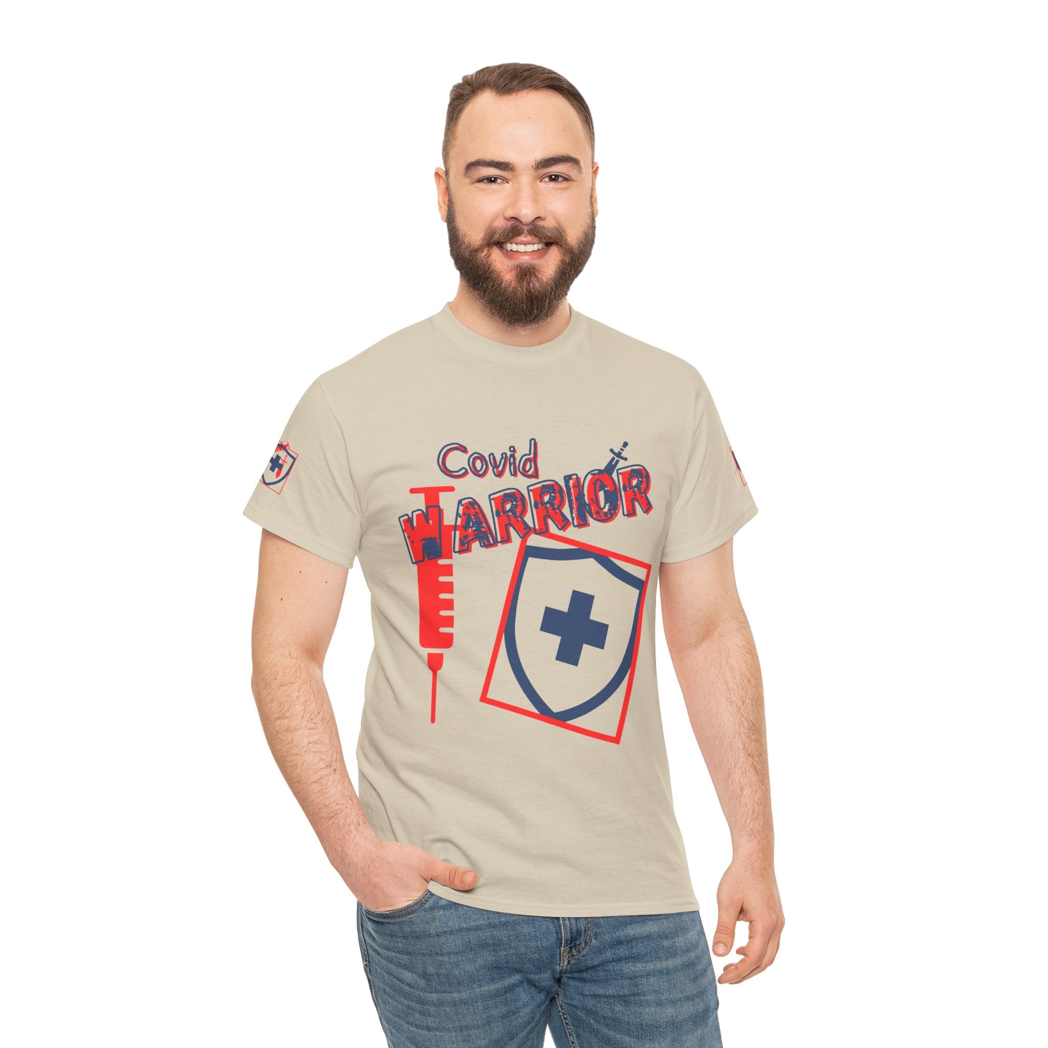 COVID Warrior T-Shirt(Red|Blue) | Medical Staff Tribute Tee| Nursing T-Shirt| EMS Medical Shirt|