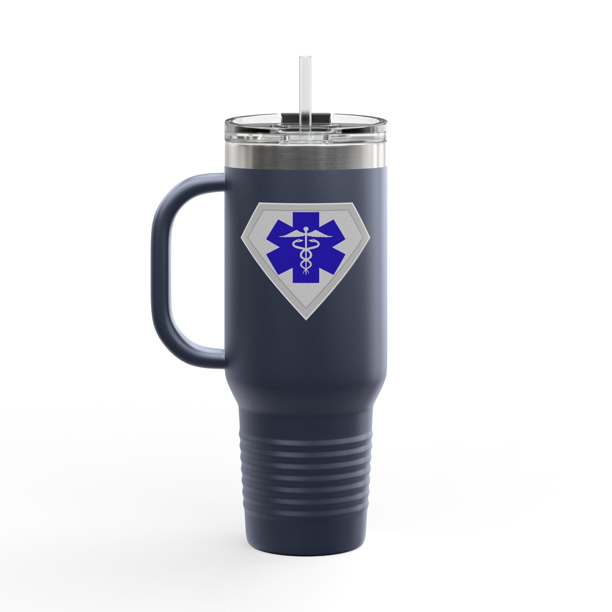 Healthcare Hero 40oz Insulated Travel Mug(Blue|White) |Travel Mug For Medical Workers | EMS Travel Mug | Healthcare Mug |