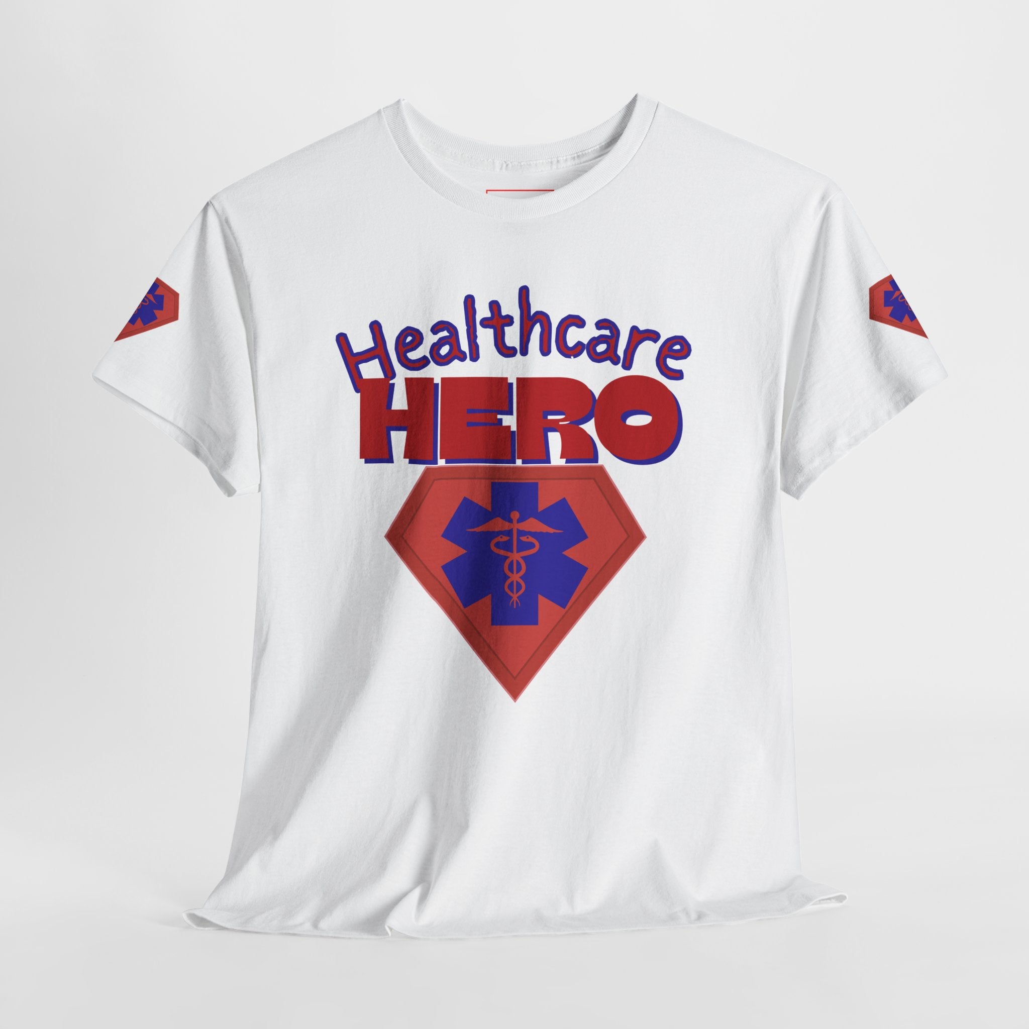 Healthcare Hero T‑Shirt(Blue|Red) | Med Team T-shirt | Medical Staff T-Shirt | Cool Medical Shirt | Cool Nursing Tee |