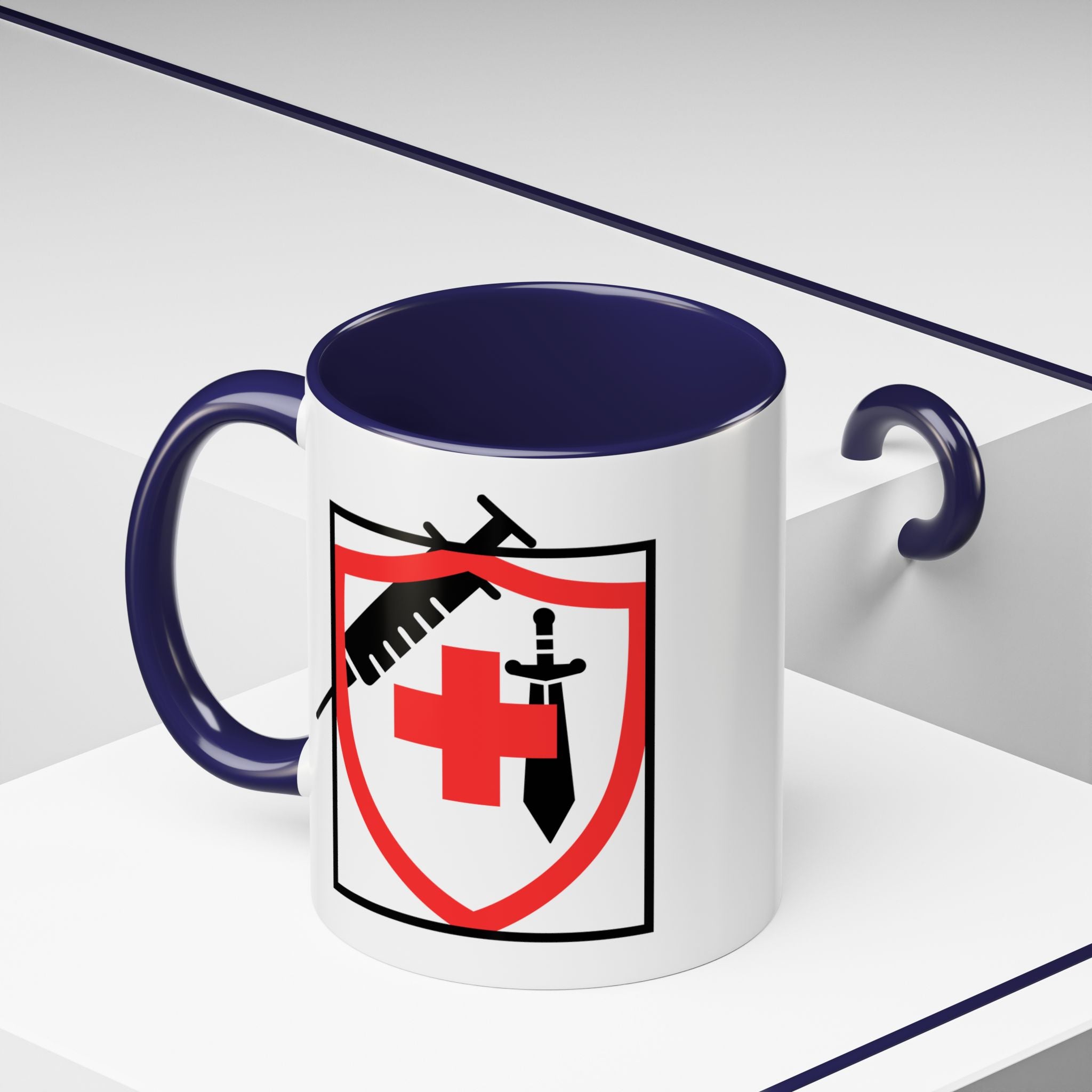 COVID Warrior Coffee Mug(Red|Black) | Vaccine Shield Accent Mug 11/15oz| Medical Staff Work Mug |