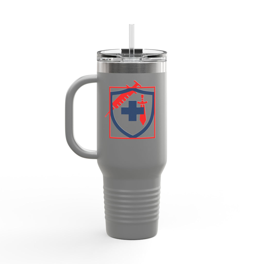 COVID Warrior 40oz Insulated Travel Mug(RedBlue)|Tumbler for Medical Professional| EMS Travel Mug |