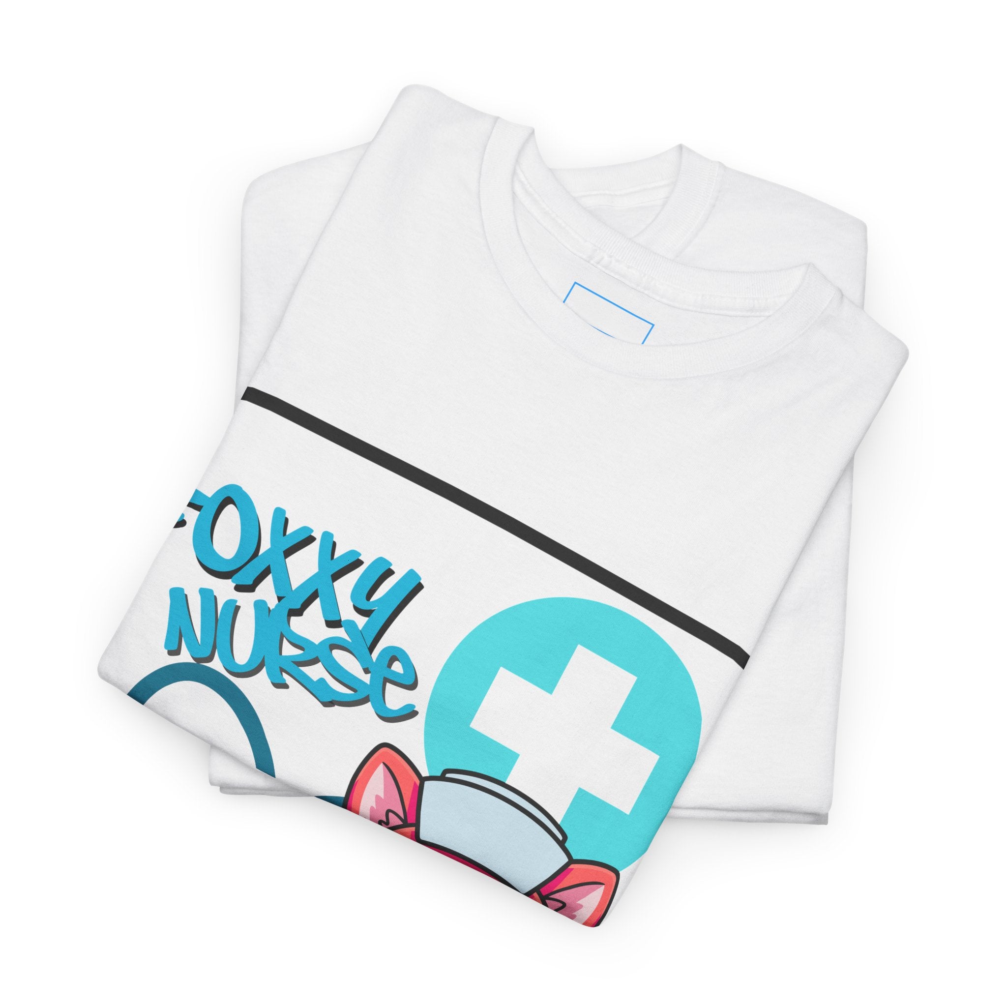 Foxxy Nurse Medical T‑Shirt(Light Blue)|Cute Medical for Nurses & Healthcare Staff| Cute Nursing Tee |
