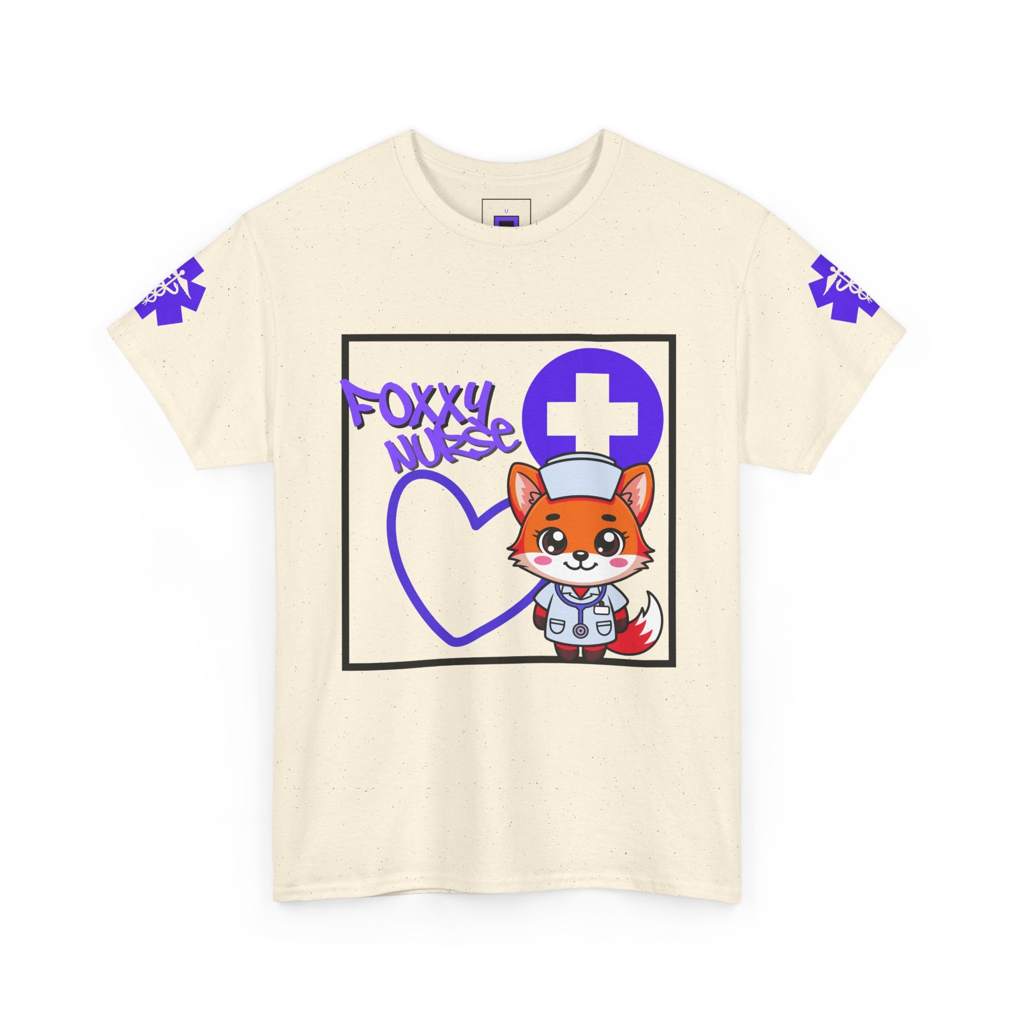 Foxxy Nurse Medical T‑Shirt(Purple)|Cute Medical for Nurses & Healthcare Staff| Cute Nursing Tee |