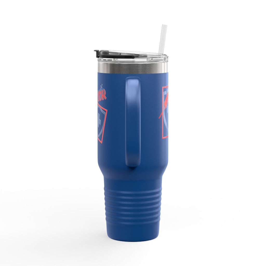 COVID Warrior 40oz Insulated Travel Mug(RedBlue)|Tumbler for Medical Professional| EMS Travel Mug |