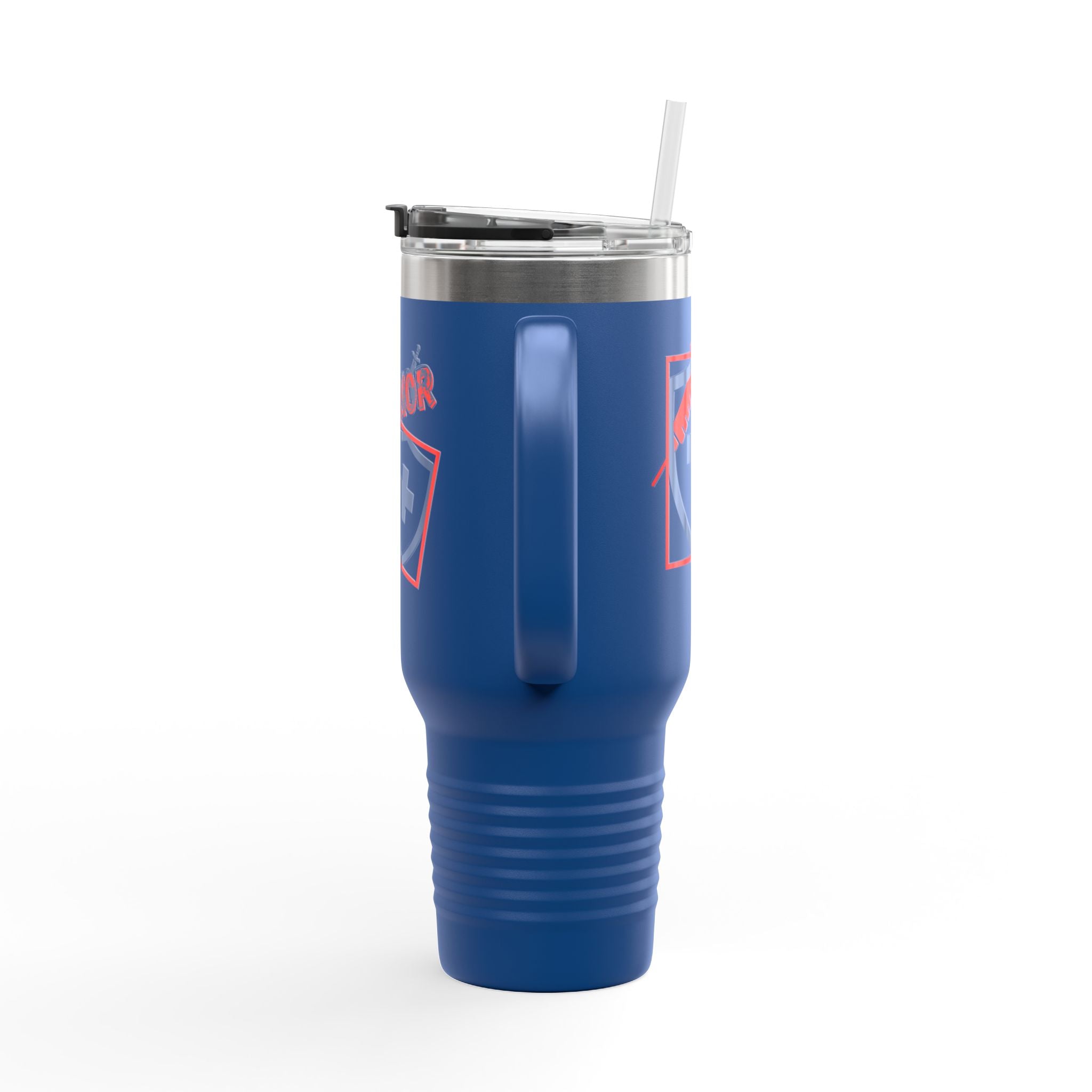 COVID Warrior 40oz Insulated Travel Mug(RedBlue)|Tumbler for Medical Professional| EMS Travel Mug |