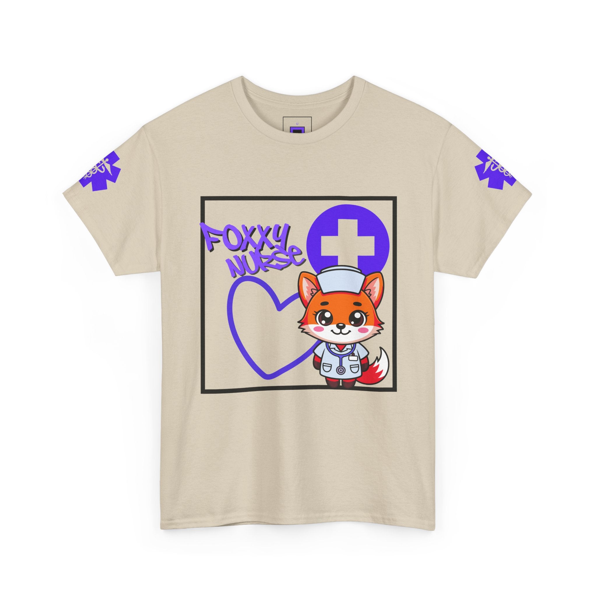 Foxxy Nurse Medical T‑Shirt(Purple)|Cute Medical for Nurses & Healthcare Staff| Cute Nursing Tee |