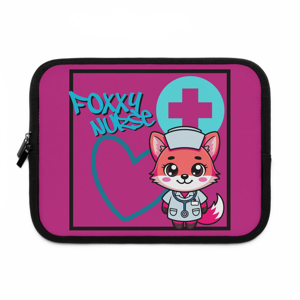Foxxy Nurse Laptop Sleeve(Light Blue|Pink|)|Laptop/Tablet Case for Nurses & Doctors| Tablet Sleeve For Medical Workers |Medical Symbol Protective Case for Nurses & EMTs