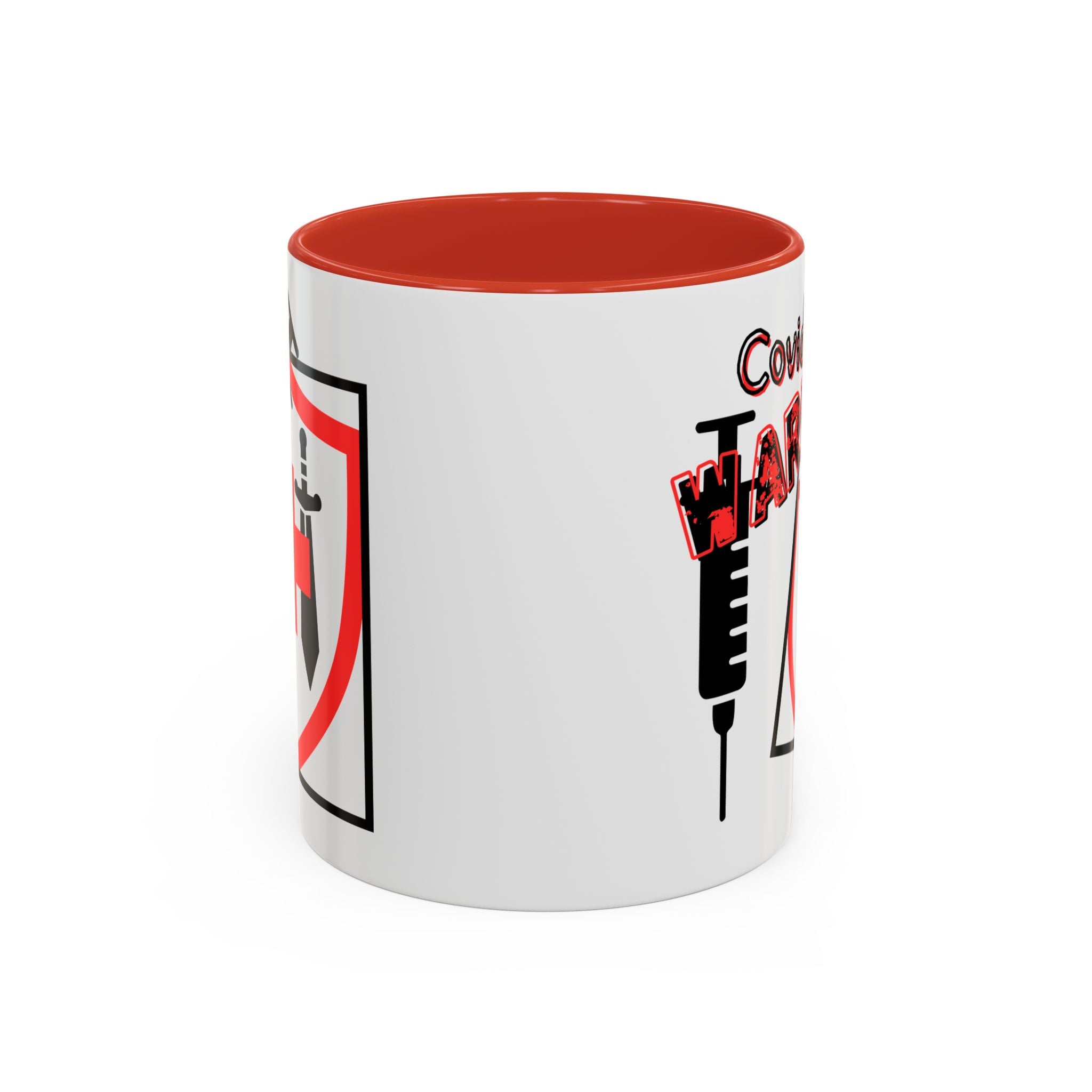 COVID Warrior Coffee Mug(Red|Black) | Vaccine Shield Accent Mug 11/15oz| Medical Staff Work Mug |