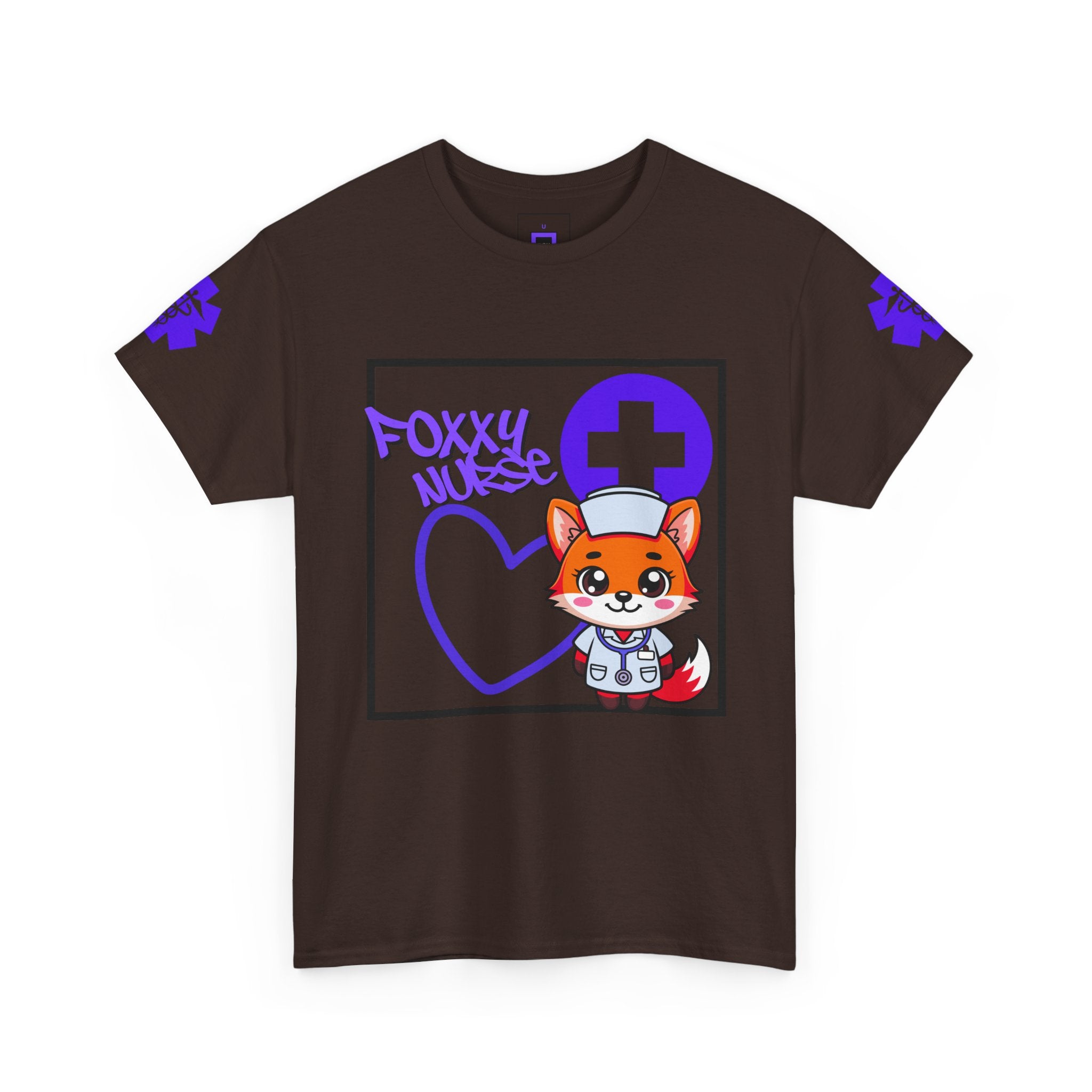 Foxxy Nurse Medical T‑Shirt(Purple)|Cute Medical for Nurses & Healthcare Staff| Cute Nursing Tee |