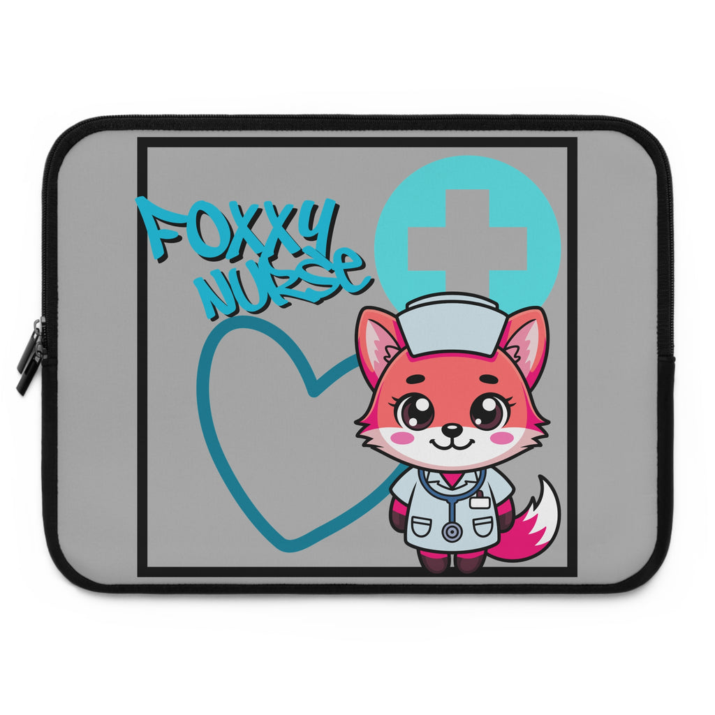 Foxxy Nurse Laptop Sleeve(Light Blue|Grey|)|Laptop/Tablet Case for Nurses & Doctors| Tablet Sleeve For Medical Workers |Medical Symbol Protective Case for Nurses & EMTs