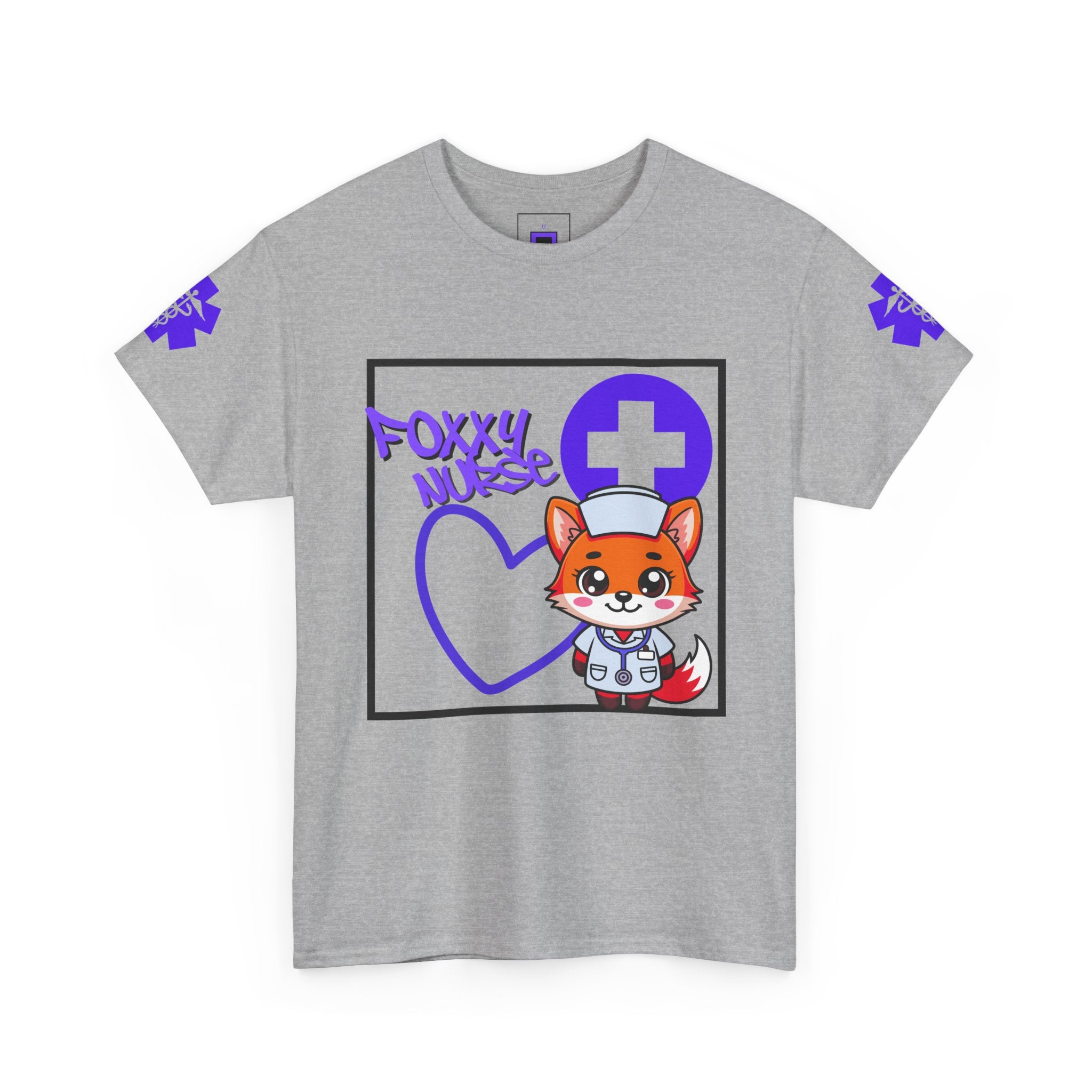 Foxxy Nurse Medical T‑Shirt(Purple)|Cute Medical for Nurses & Healthcare Staff| Cute Nursing Tee |