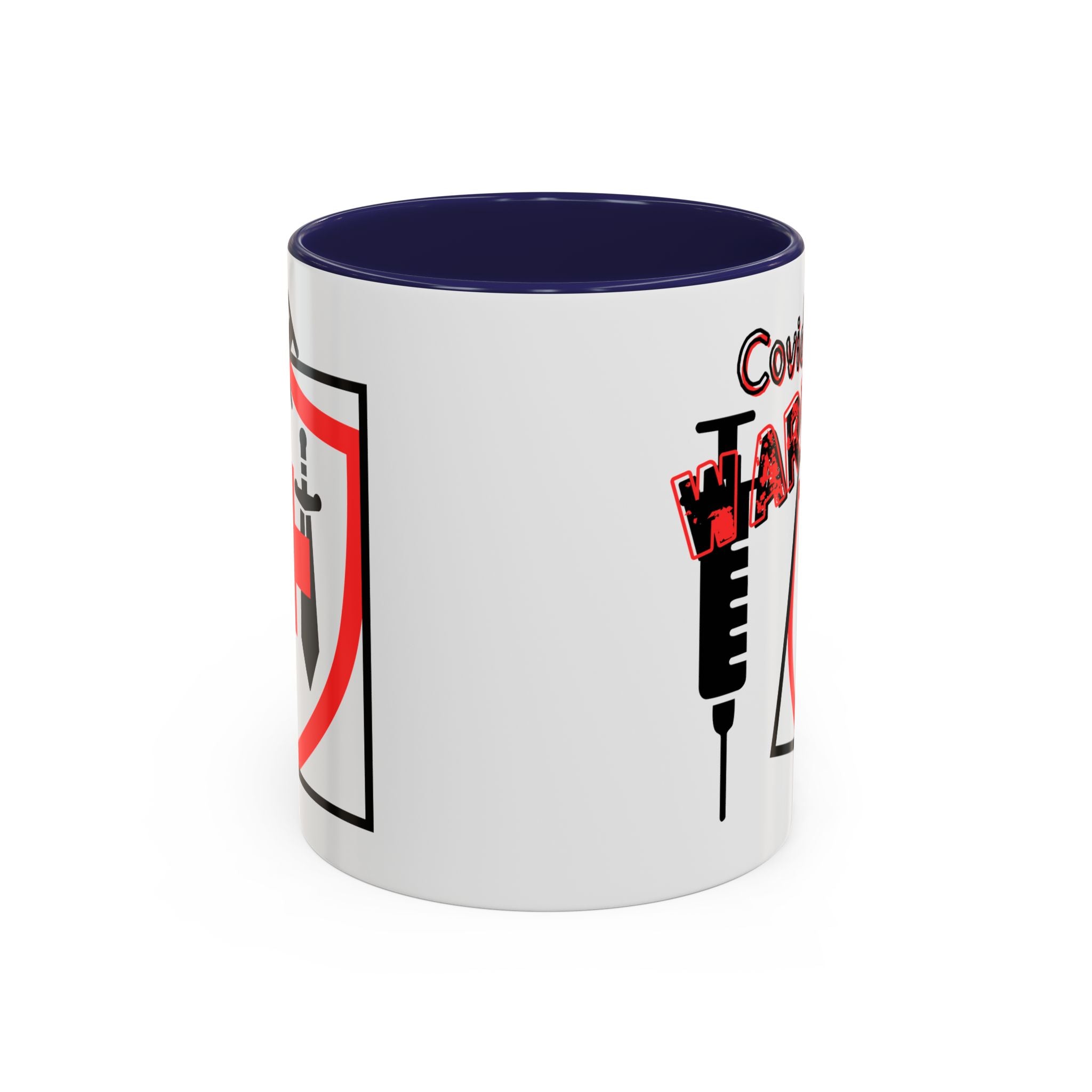COVID Warrior Coffee Mug(Red|Black) | Vaccine Shield Accent Mug 11/15oz| Medical Staff Work Mug |