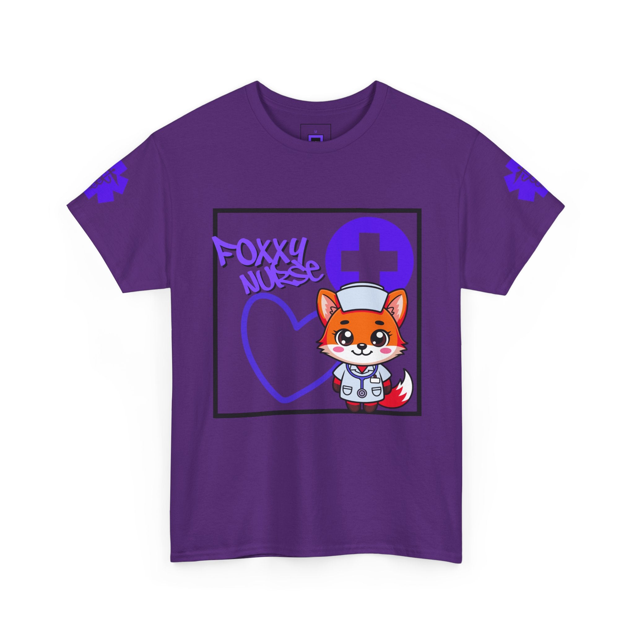 Foxxy Nurse Medical T‑Shirt(Purple)|Cute Medical for Nurses & Healthcare Staff| Cute Nursing Tee |