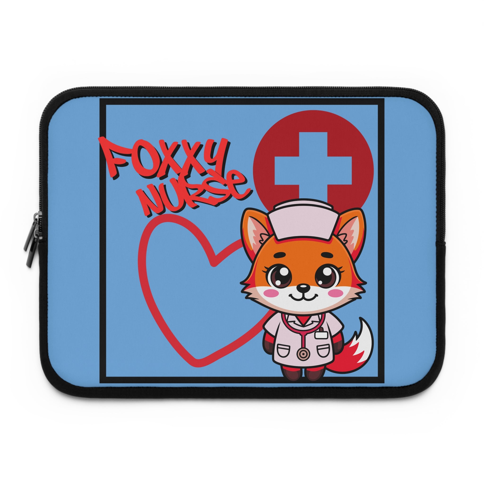 Foxxy Nurse Laptop Sleeve(Red|Light Blue|)|Laptop/Tablet Case for Nurses & Doctors| Tablet Sleeve For Medical Workers |Medical Symbol Protective Case for Nurses & EMTs