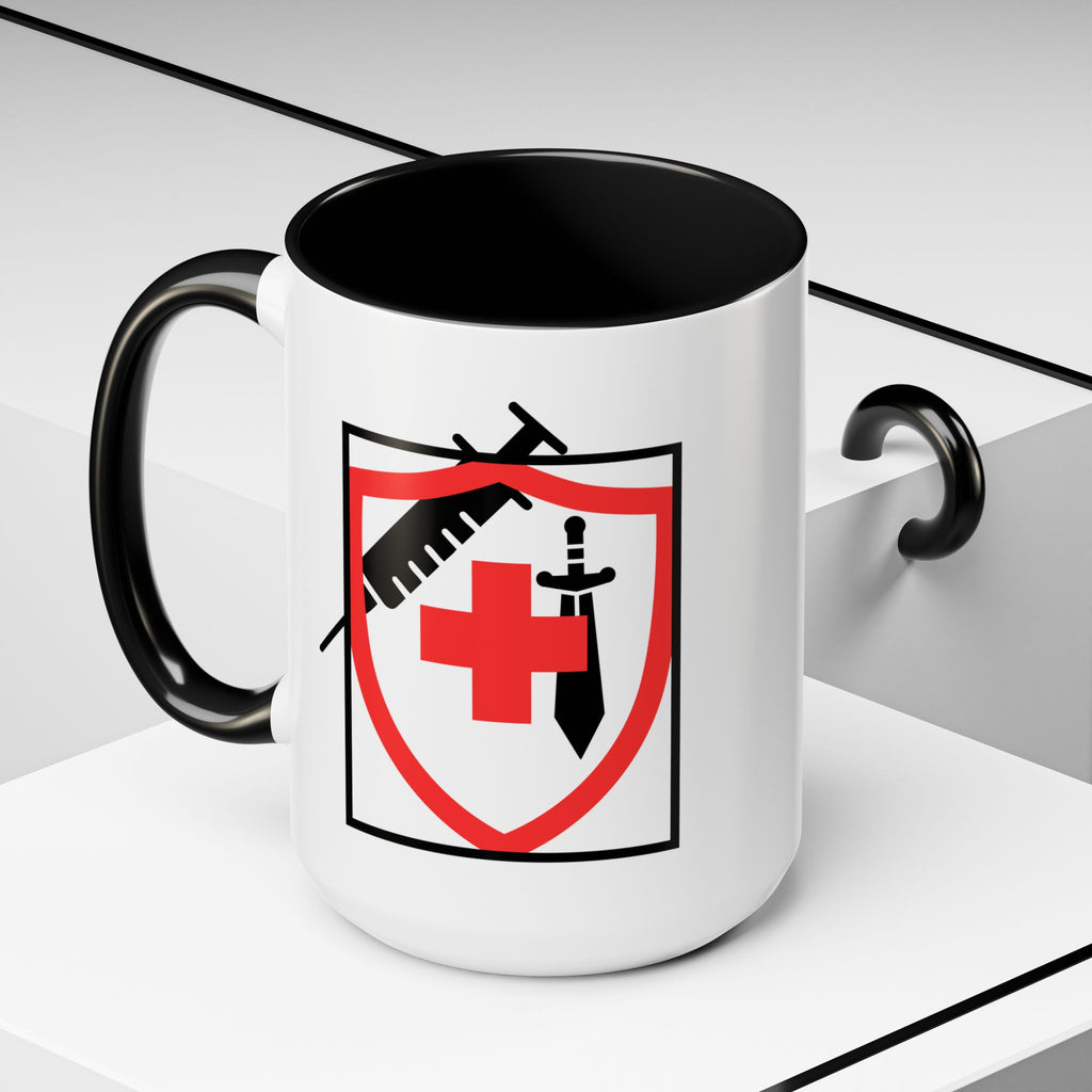 COVID Warrior Coffee Mug(Red|Black) | Vaccine Shield Accent Mug 11/15oz| Medical Staff Work Mug |