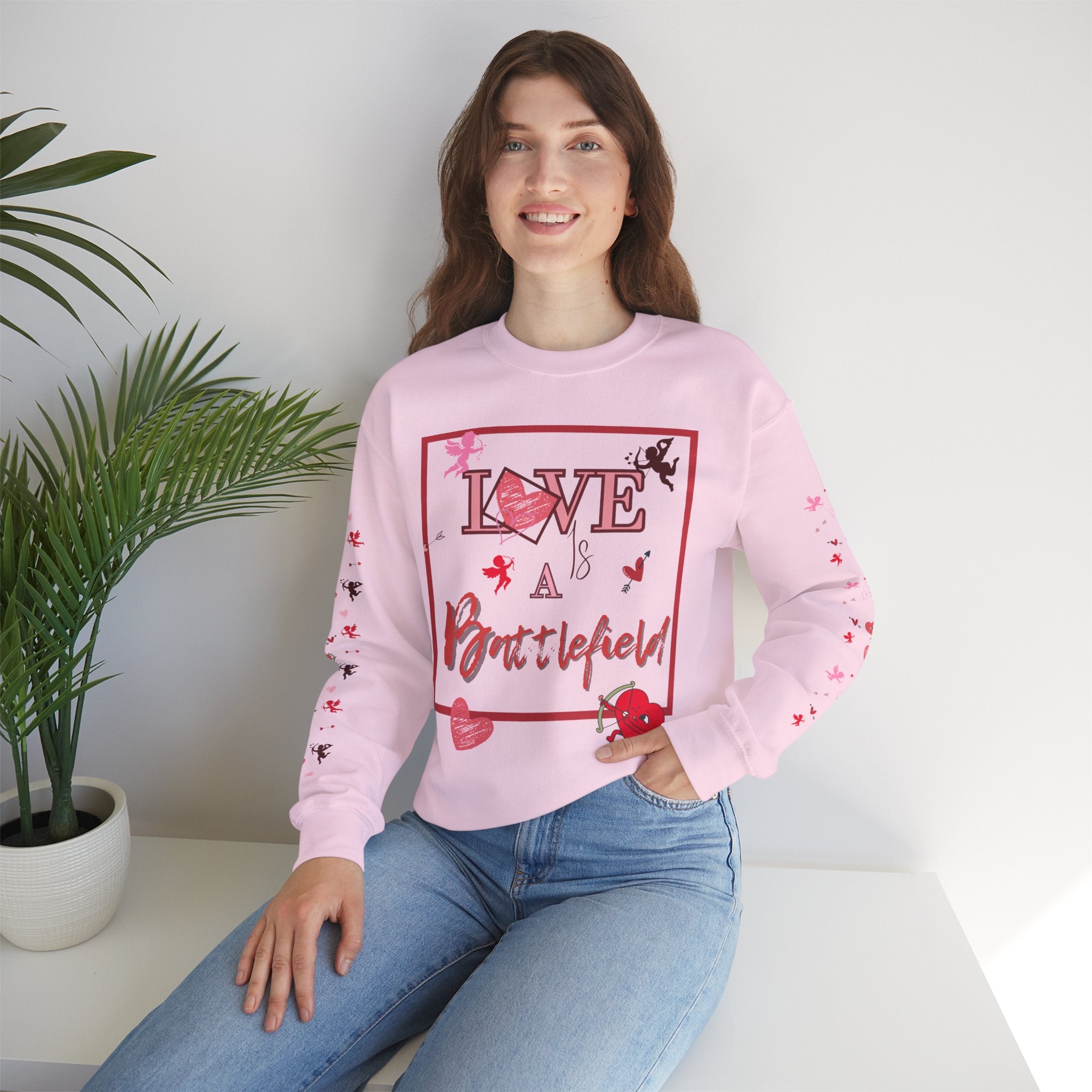Love Is a Battlefield Valentines Day Sweatshirt  | Cupid Sweater | Heart Sweater | Valentines Day Sweatshirt |